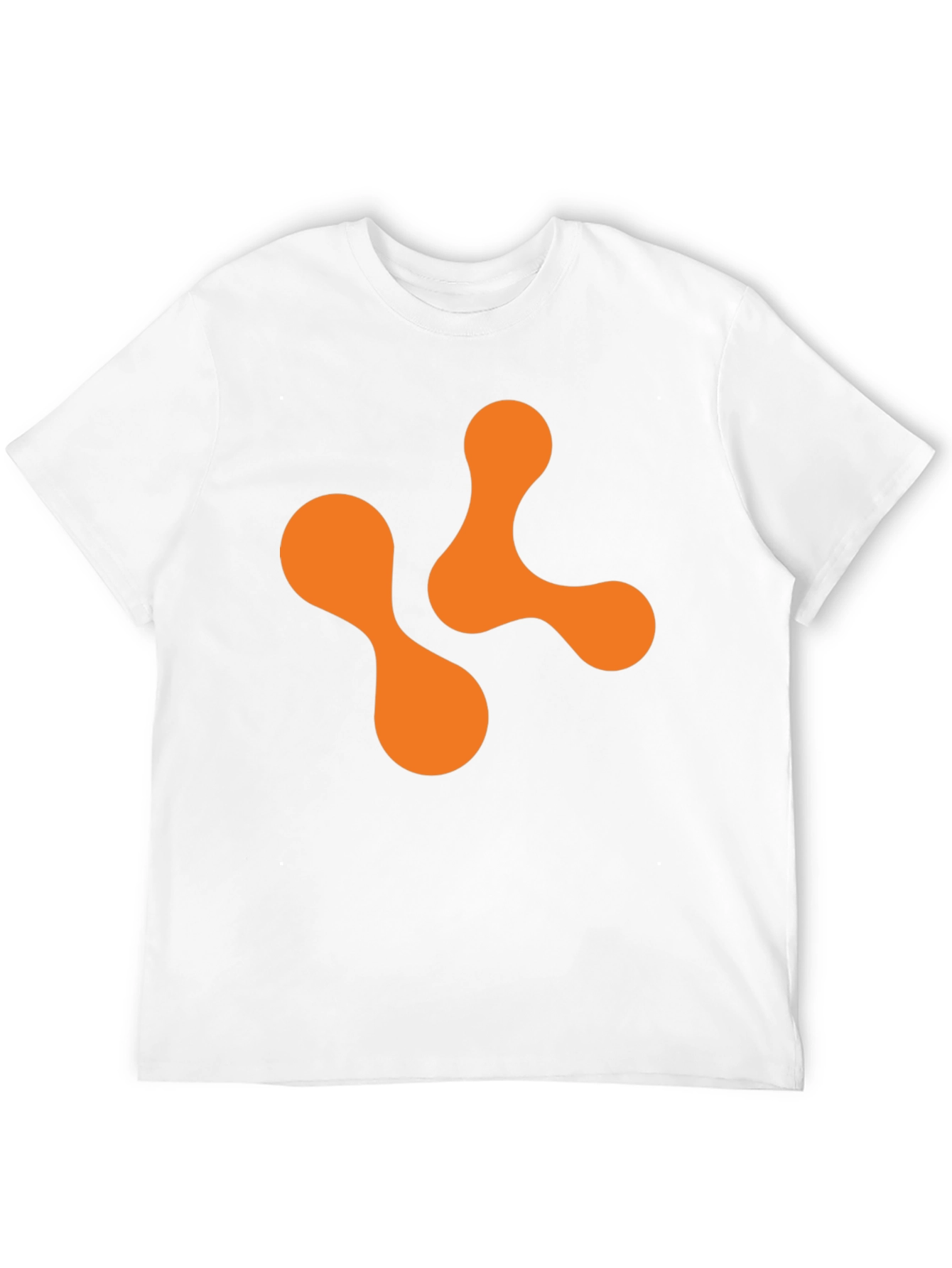 Abstract Orange Shape Black T-Shirt