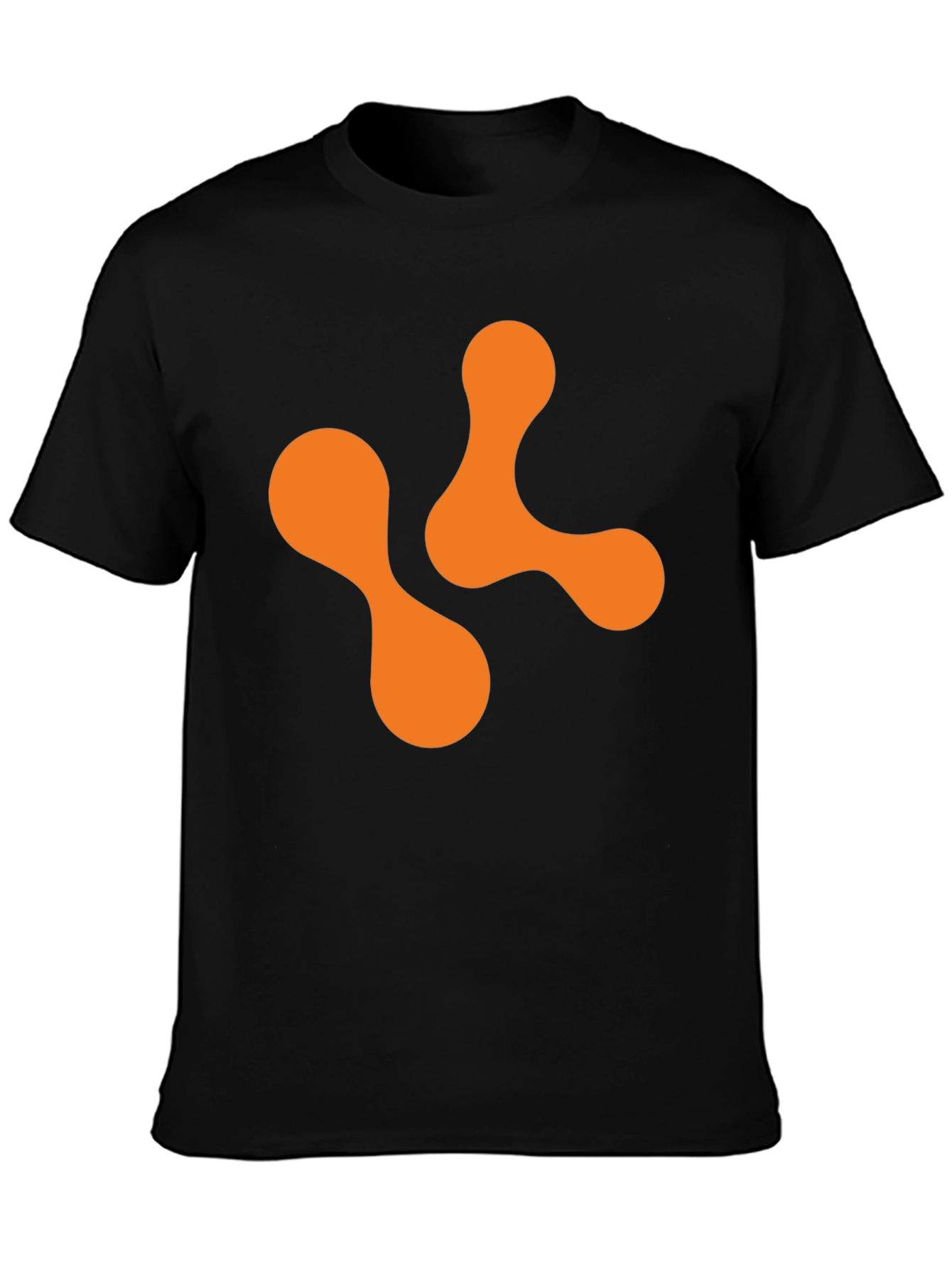 Abstract Orange Shape Black T-Shirt