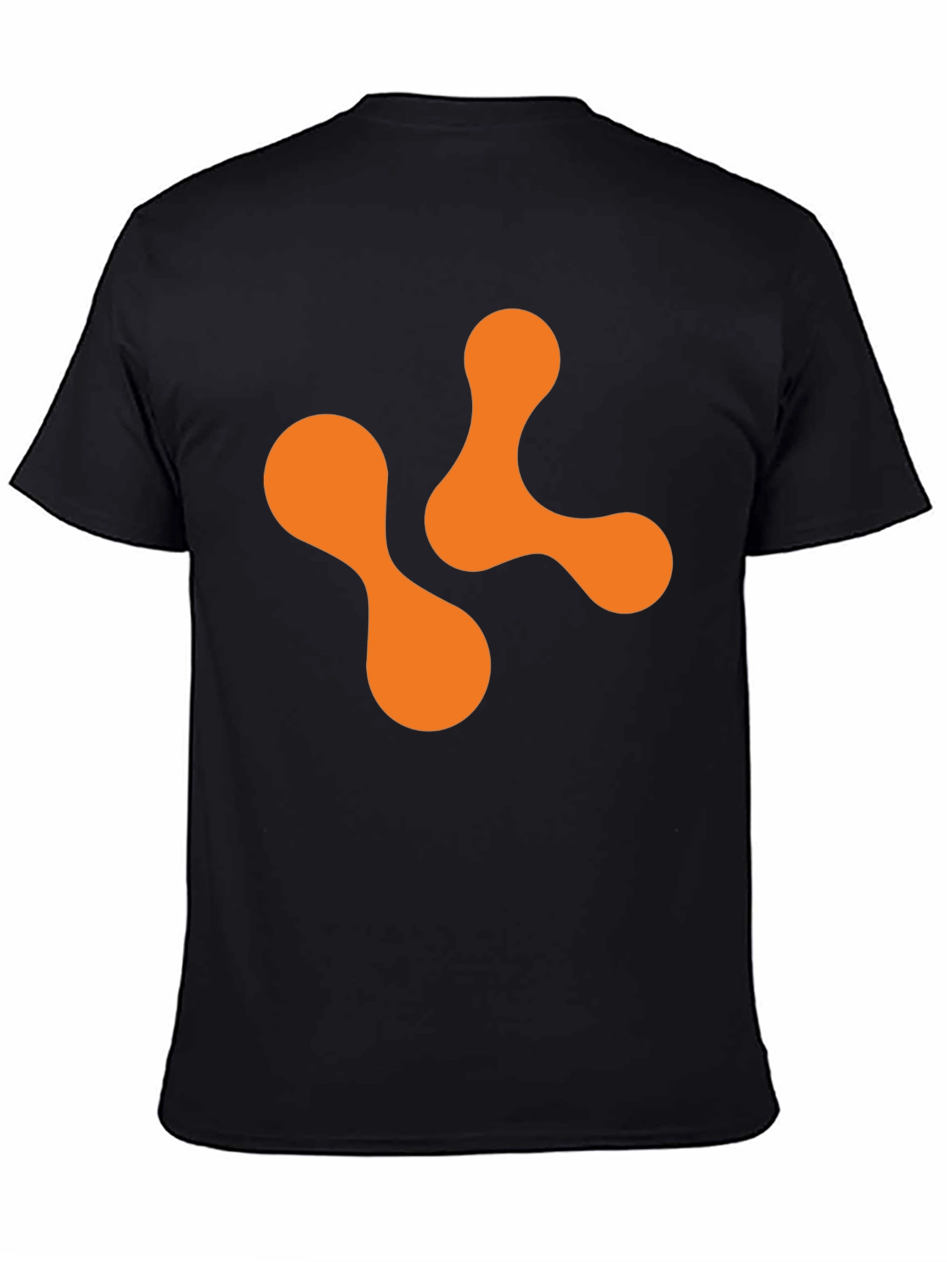 Abstract Orange Shape Black T-Shirt