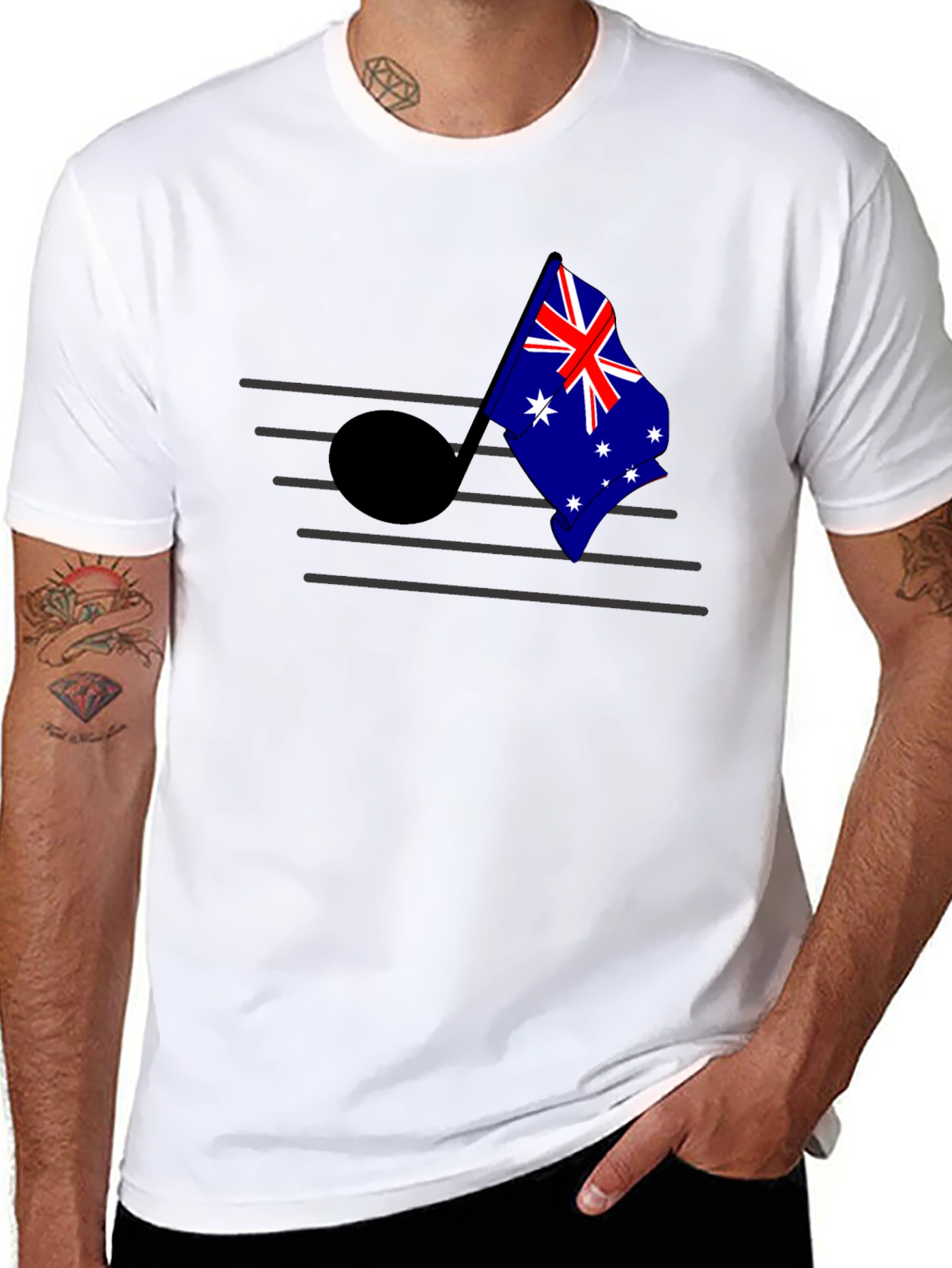Aussie Music Flag Tee - Black