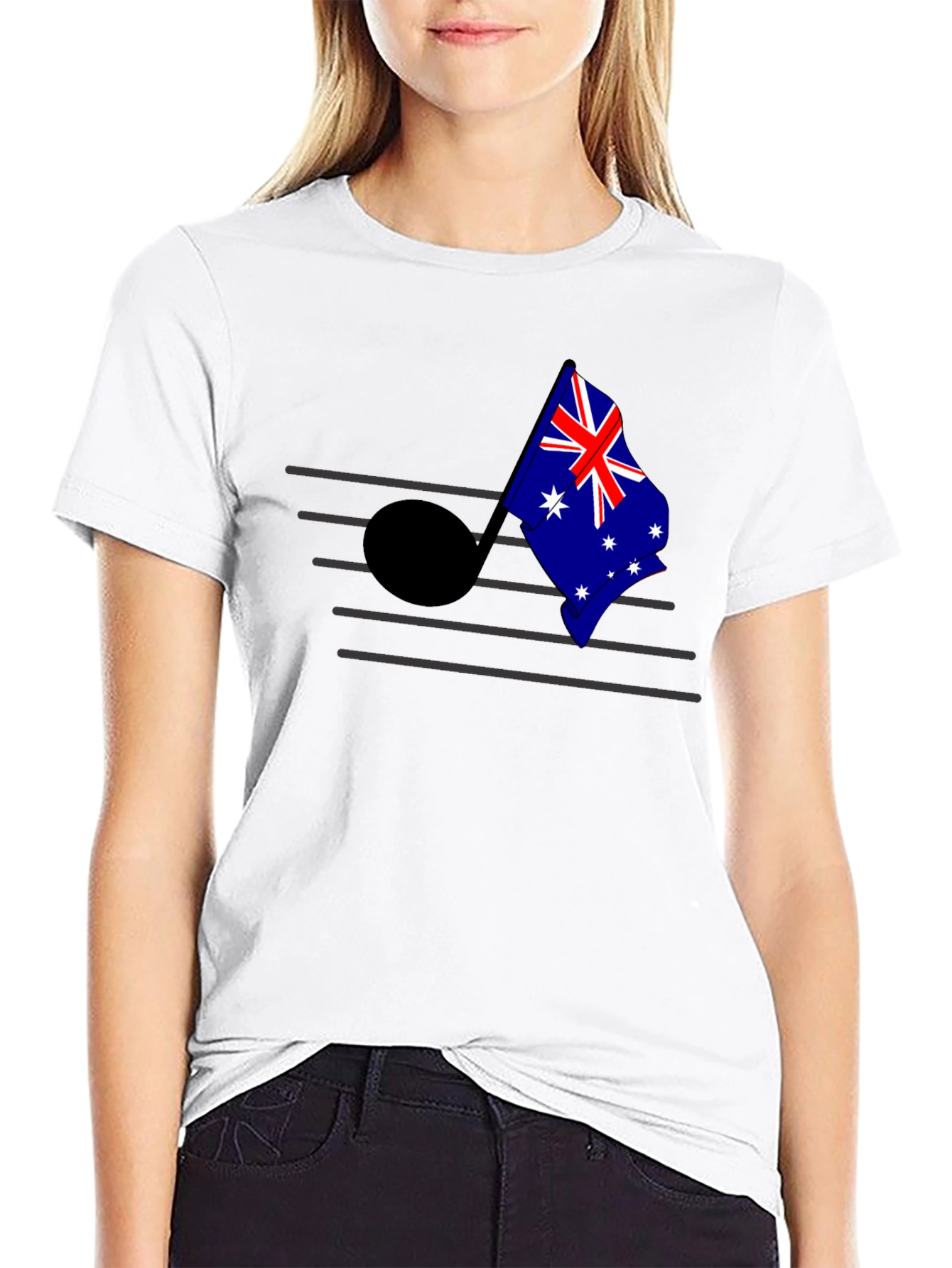 Aussie Music Flag Tee - Black