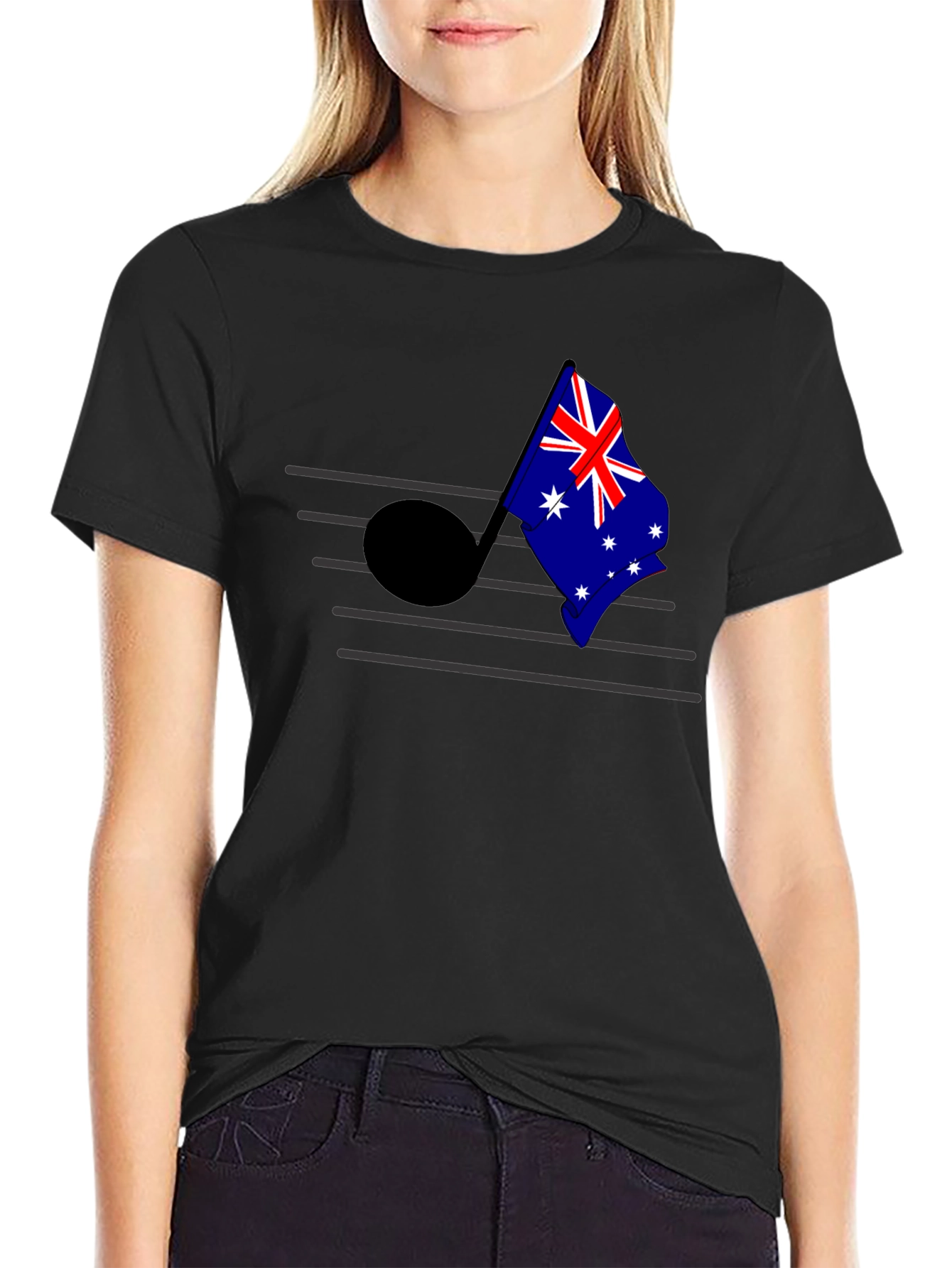 Aussie Music Flag Tee - Black