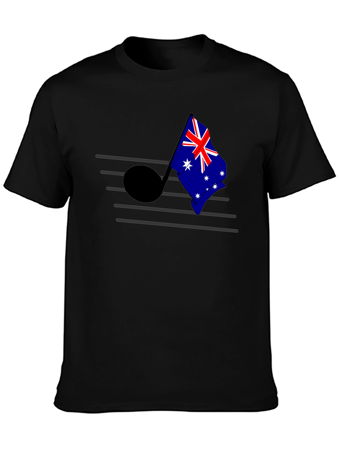 Aussie Music Flag Tee - Black