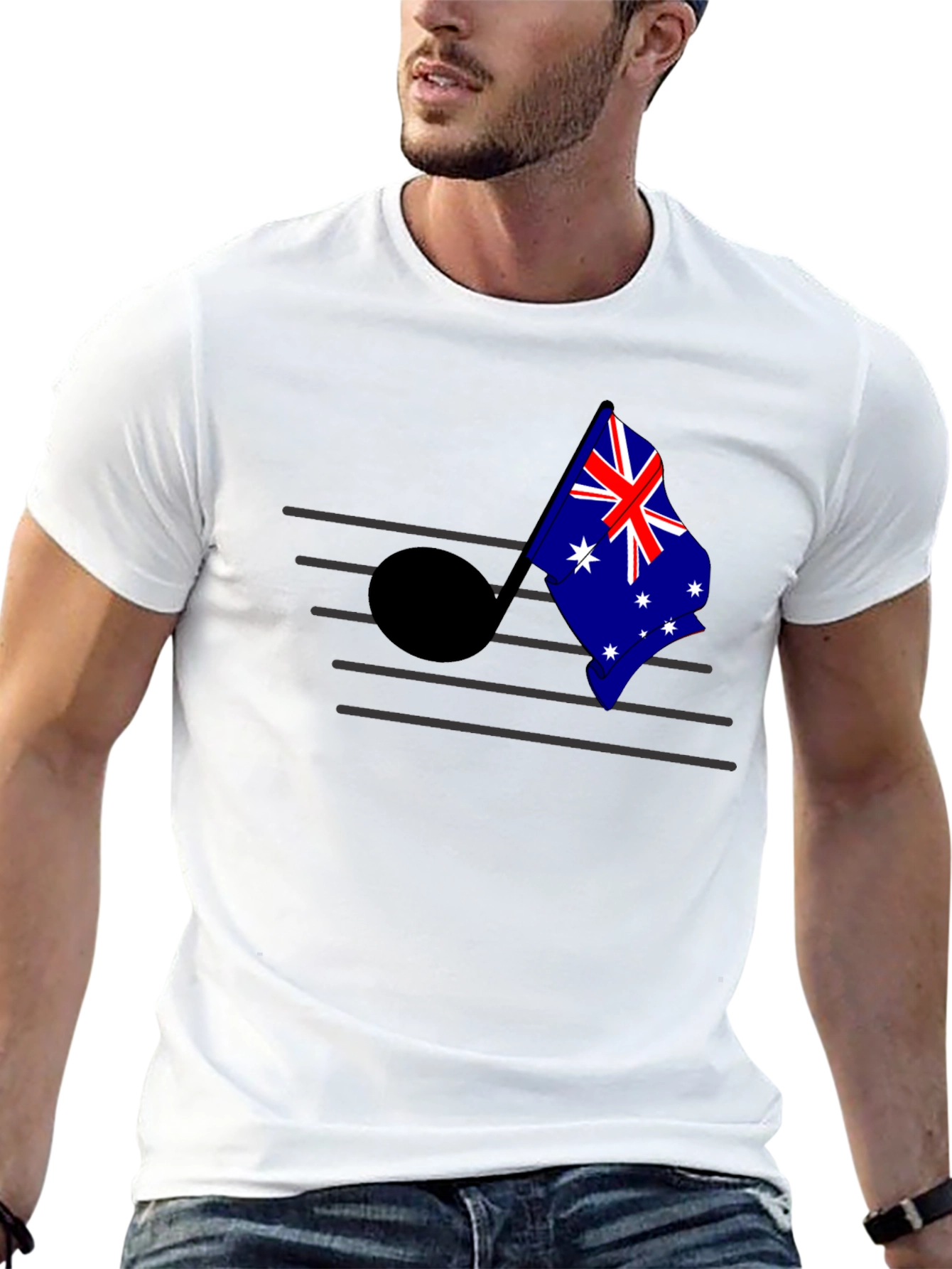 Aussie Music Flag Tee - Black