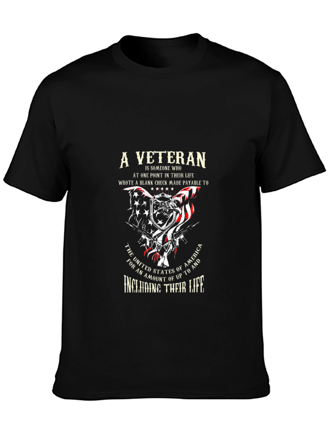 A Veteran Black Graphic T-Shirt