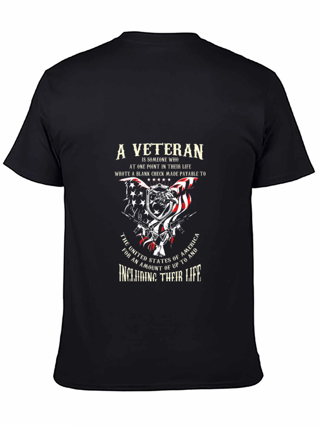 A Veteran Black Graphic T-Shirt