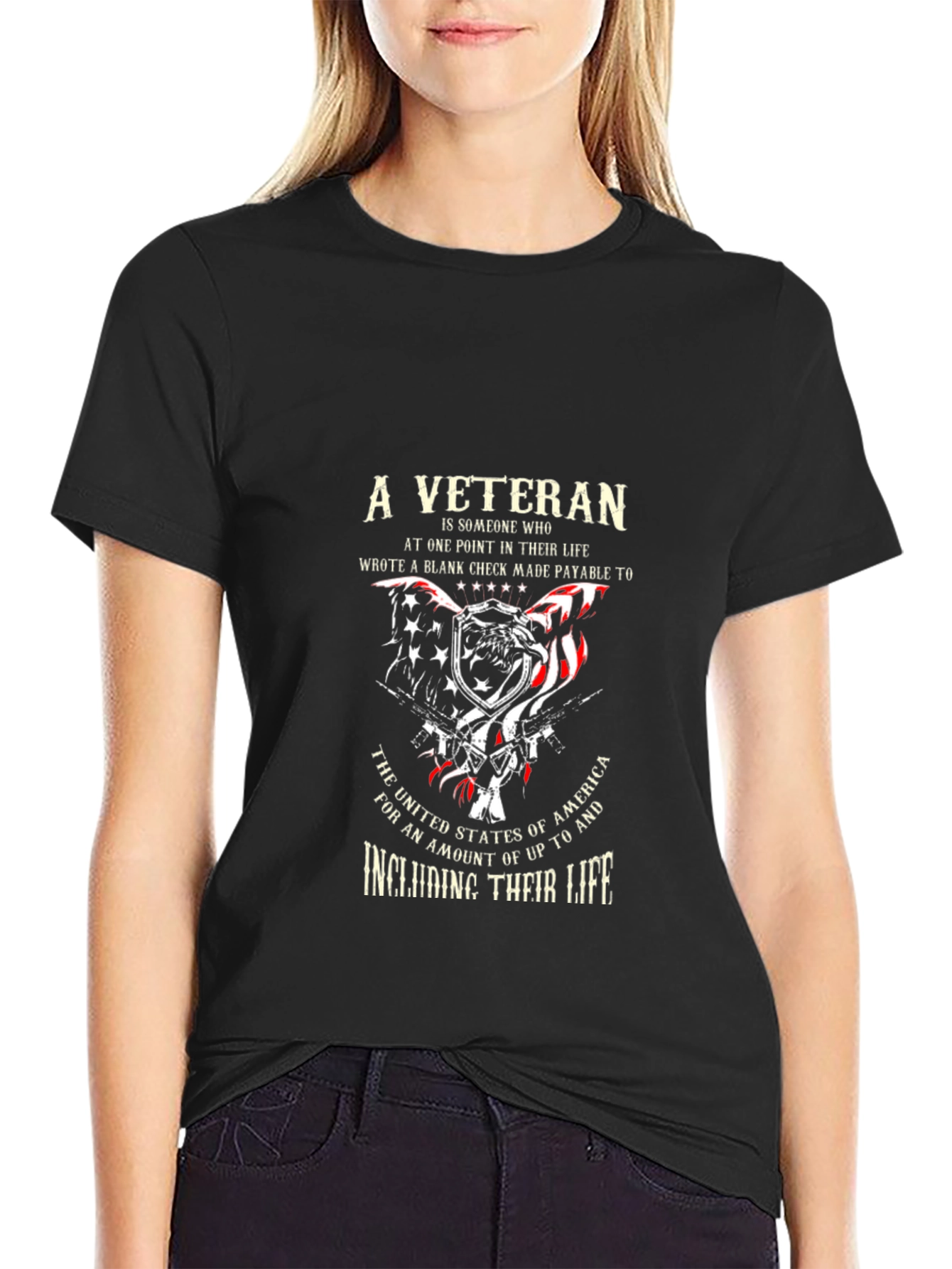 A Veteran Black Graphic T-Shirt