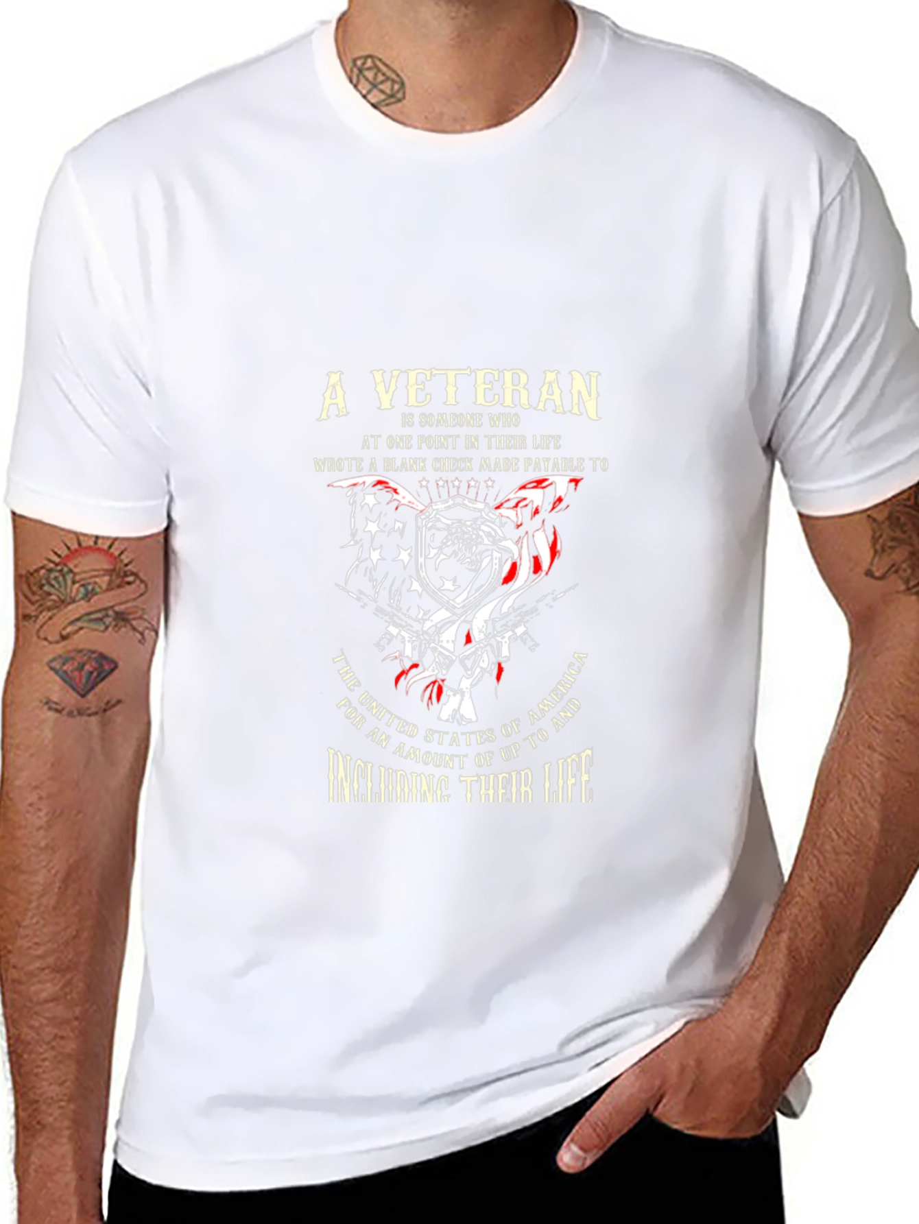 A Veteran Black Graphic T-Shirt