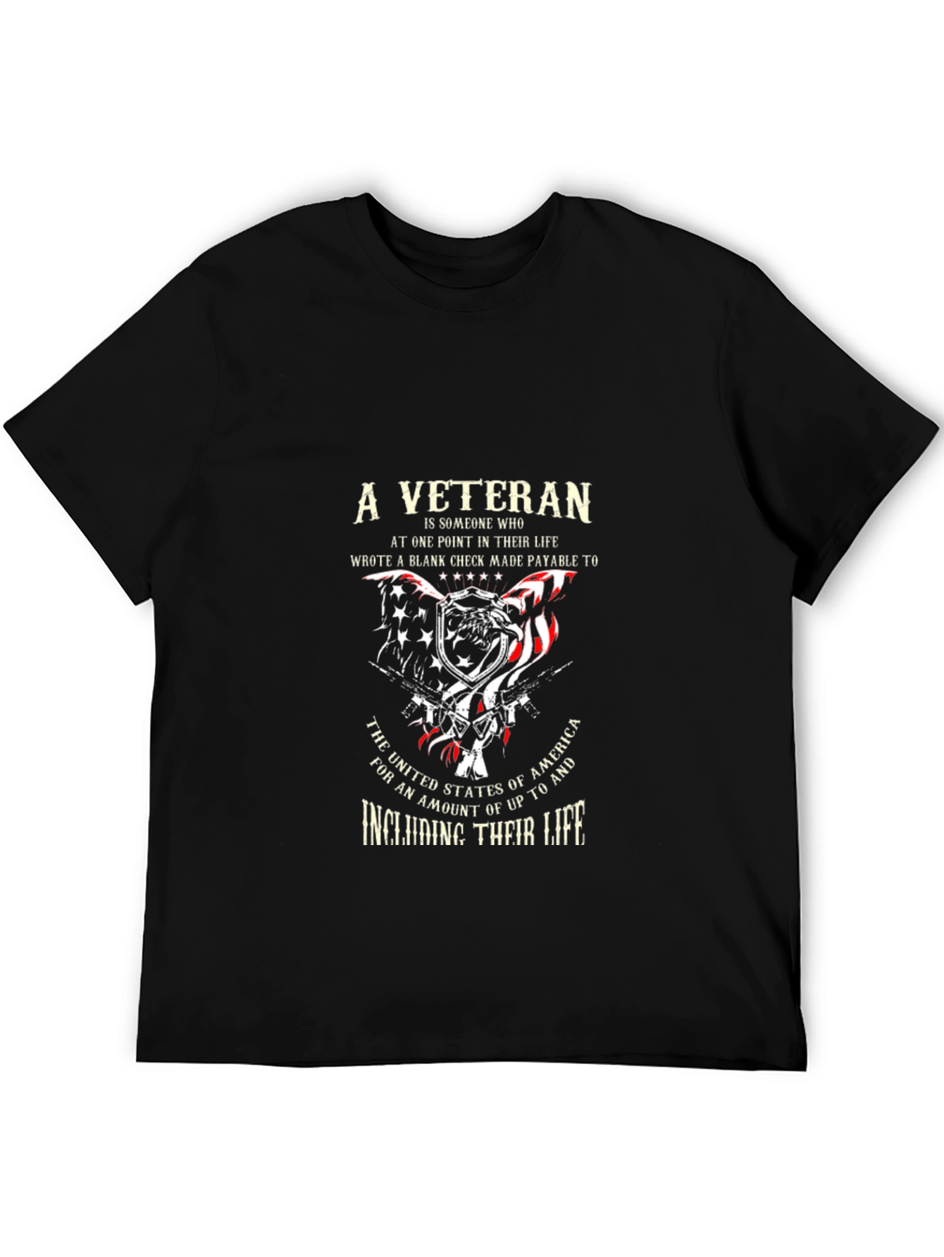 A Veteran Black Graphic T-Shirt
