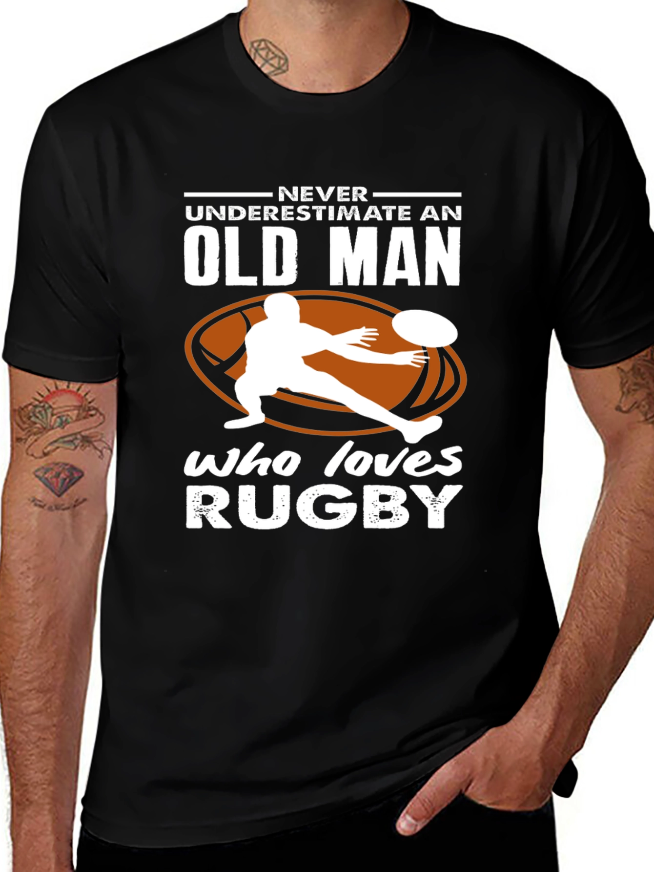 Rugby Old Man Graphic Tee - Never Underestimate