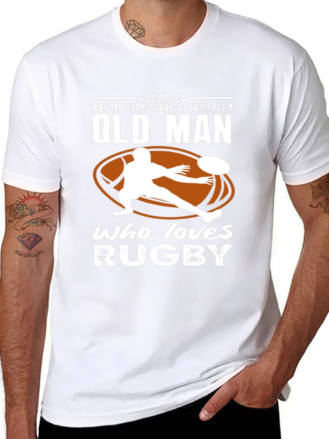Rugby Old Man Graphic Tee - Never Underestimate