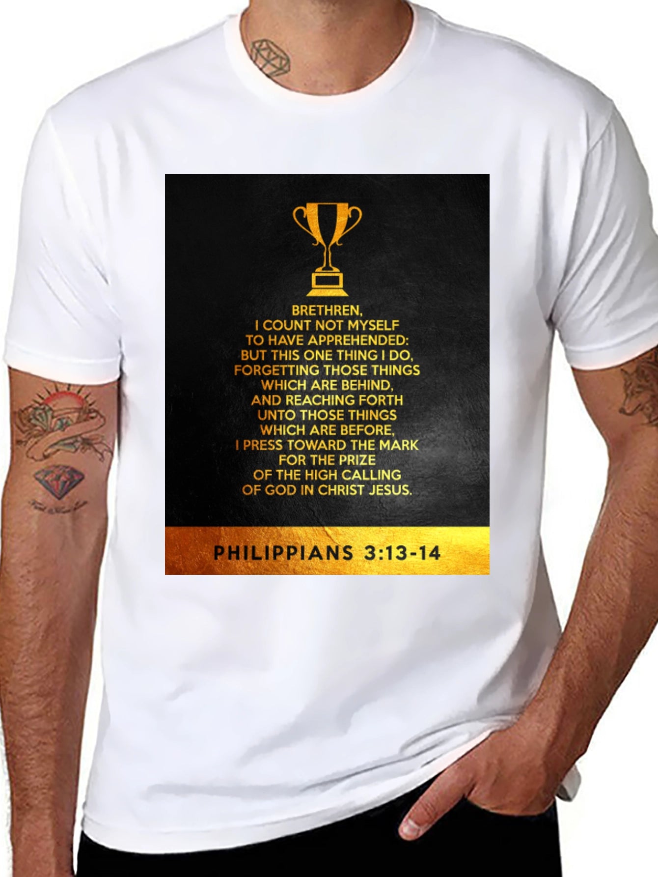 Philippians 3:13-14 Graphic Print Tee