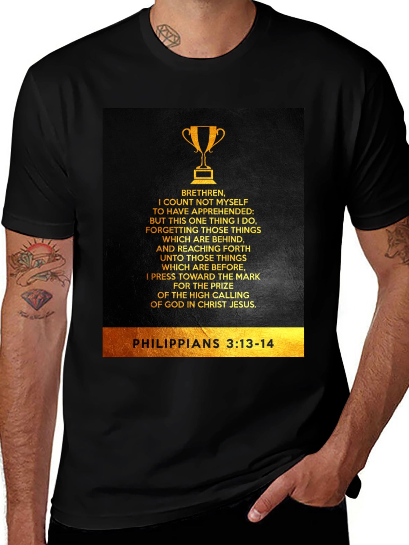 Philippians 3:13-14 Graphic Print Tee