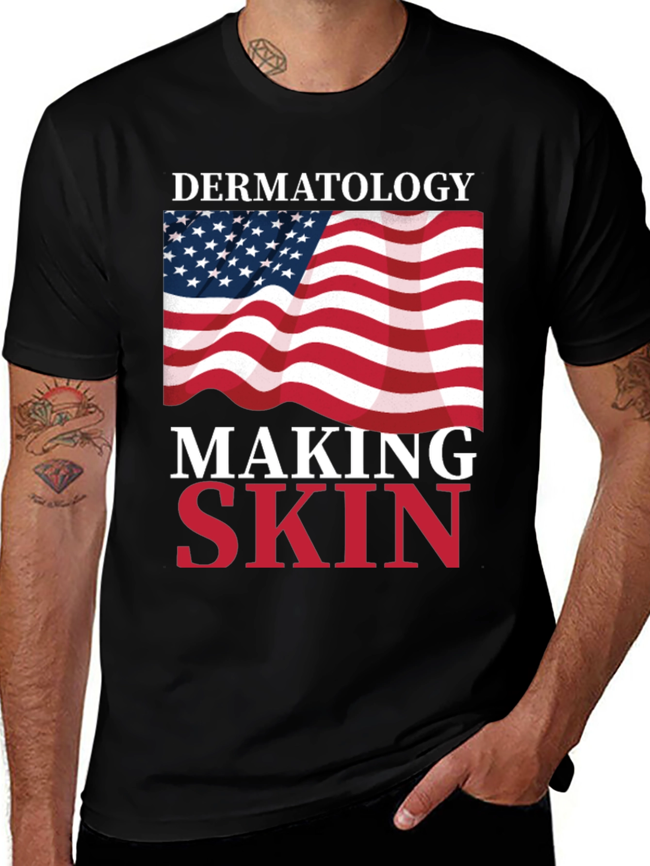 Dermatology Making Skin Great T-Shirt USA Flag