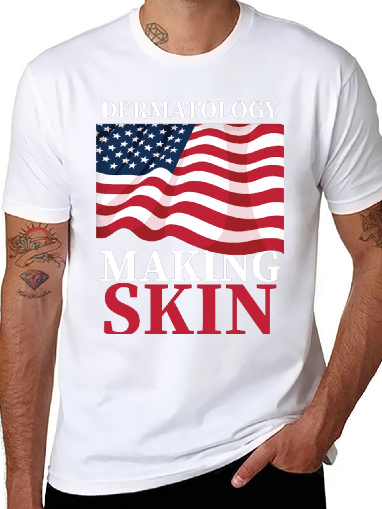 Dermatology Making Skin Great T-Shirt USA Flag