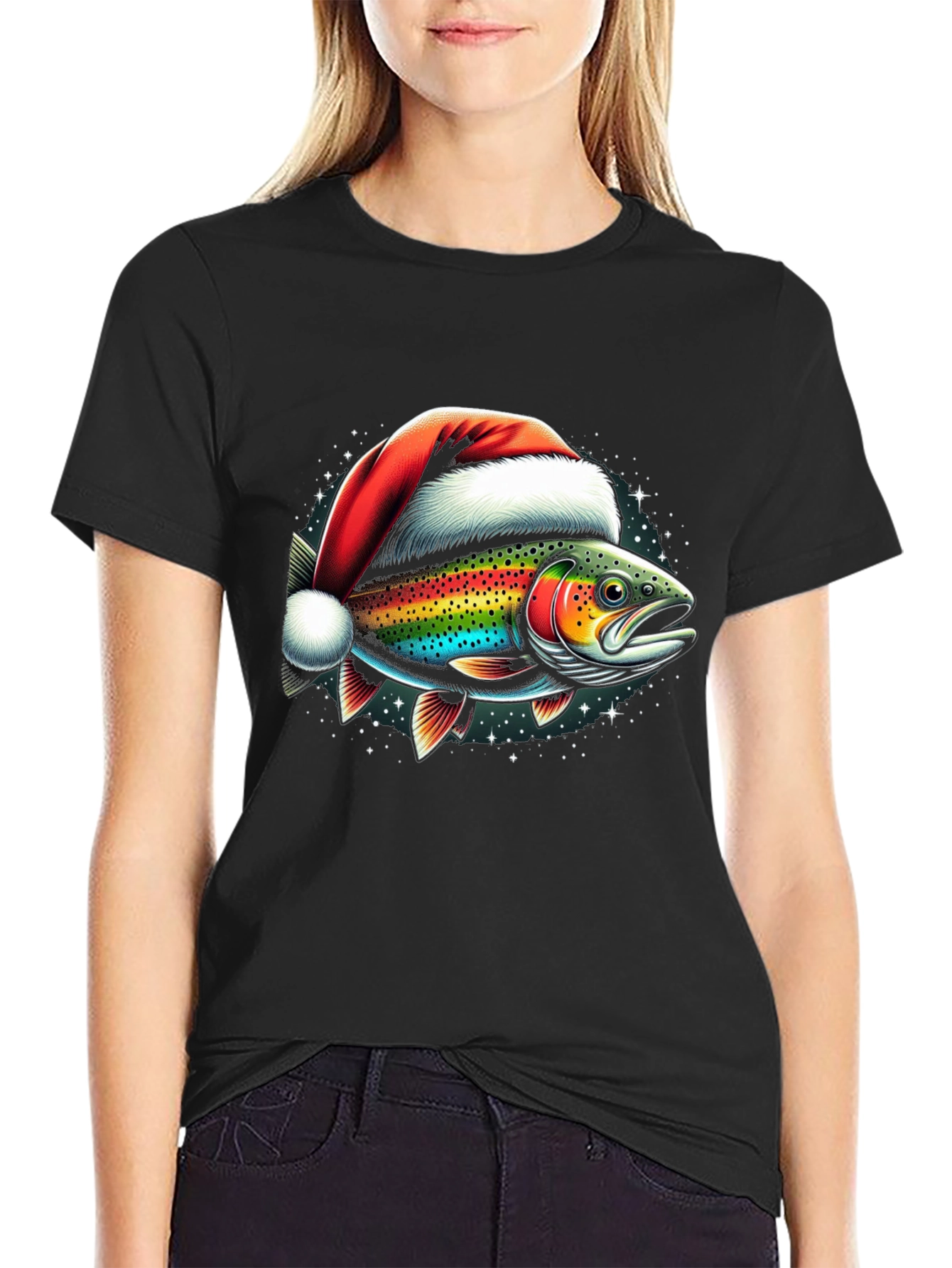 Christmas Fish Graphic T-Shirt