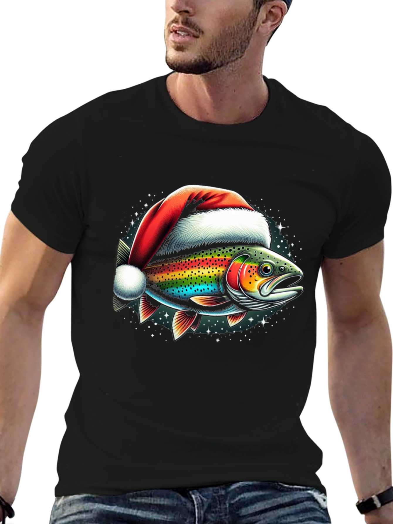 Christmas Fish Graphic T-Shirt