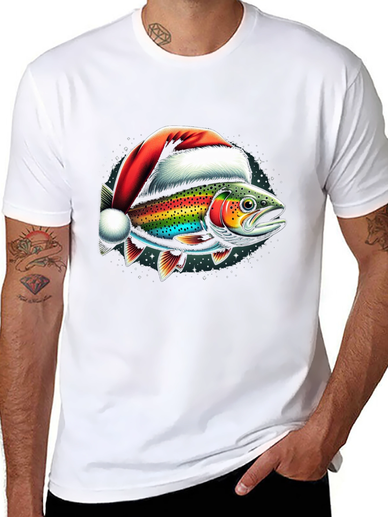 Christmas Fish Graphic T-Shirt