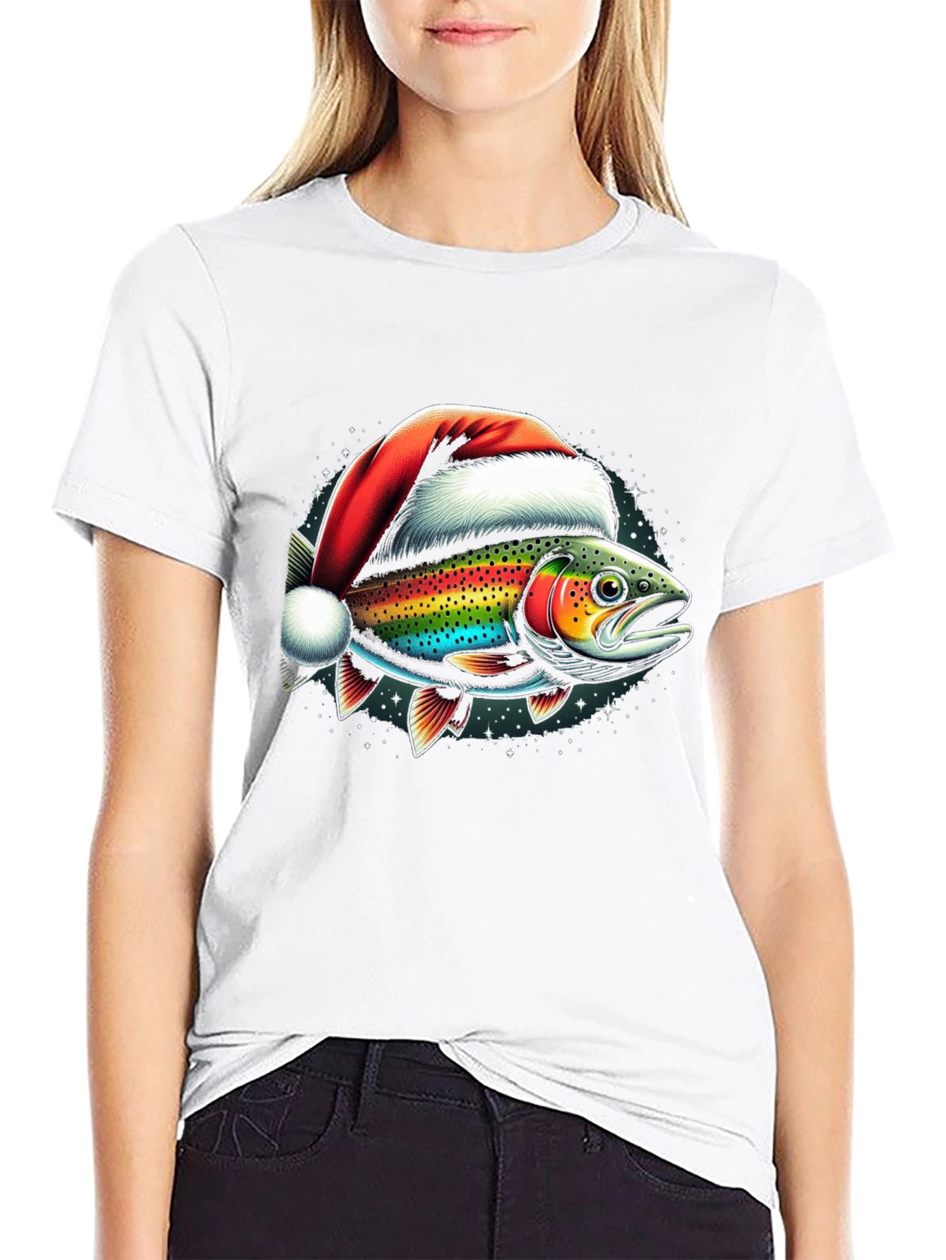 Christmas Fish Graphic T-Shirt