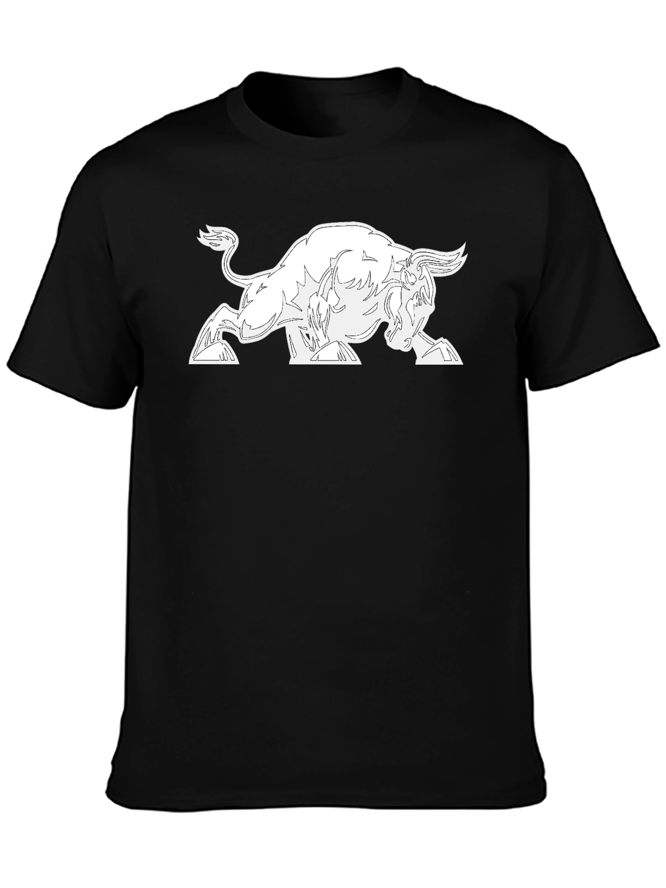 Black Graphic Tee - Bull Design