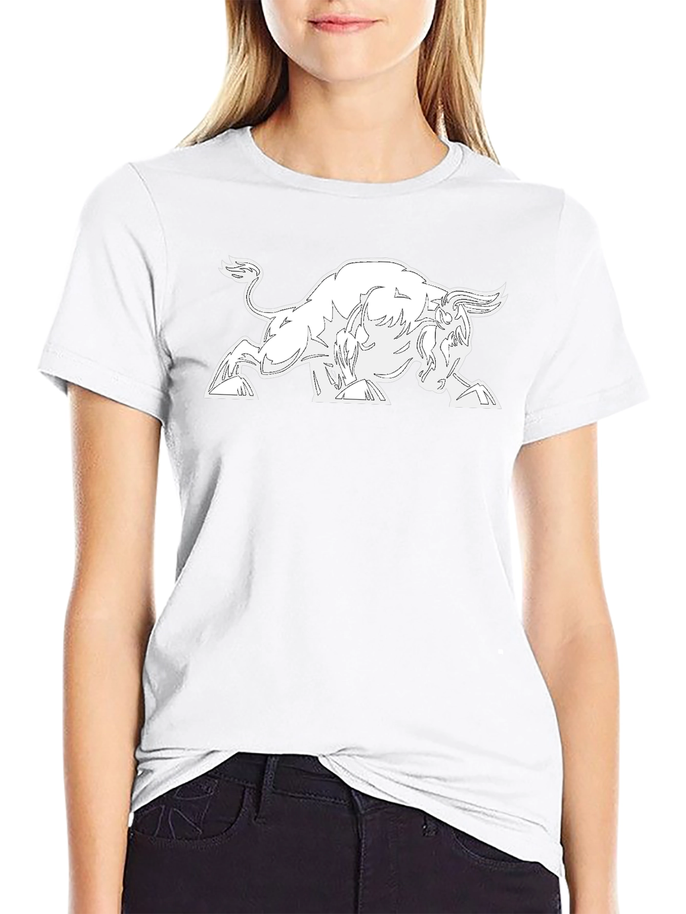 Black Graphic Tee - Bull Design
