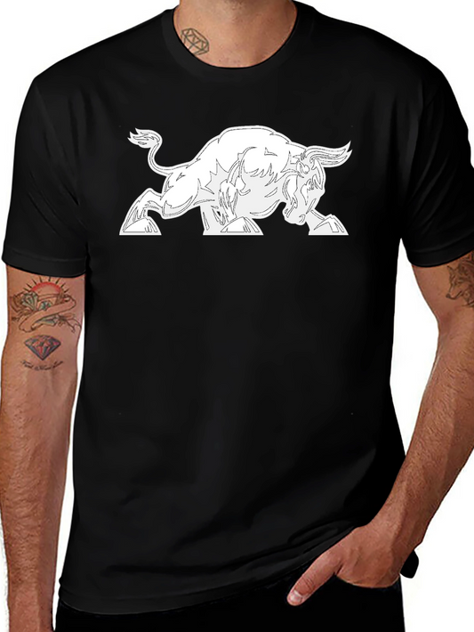 Black Graphic Tee - Bull Design