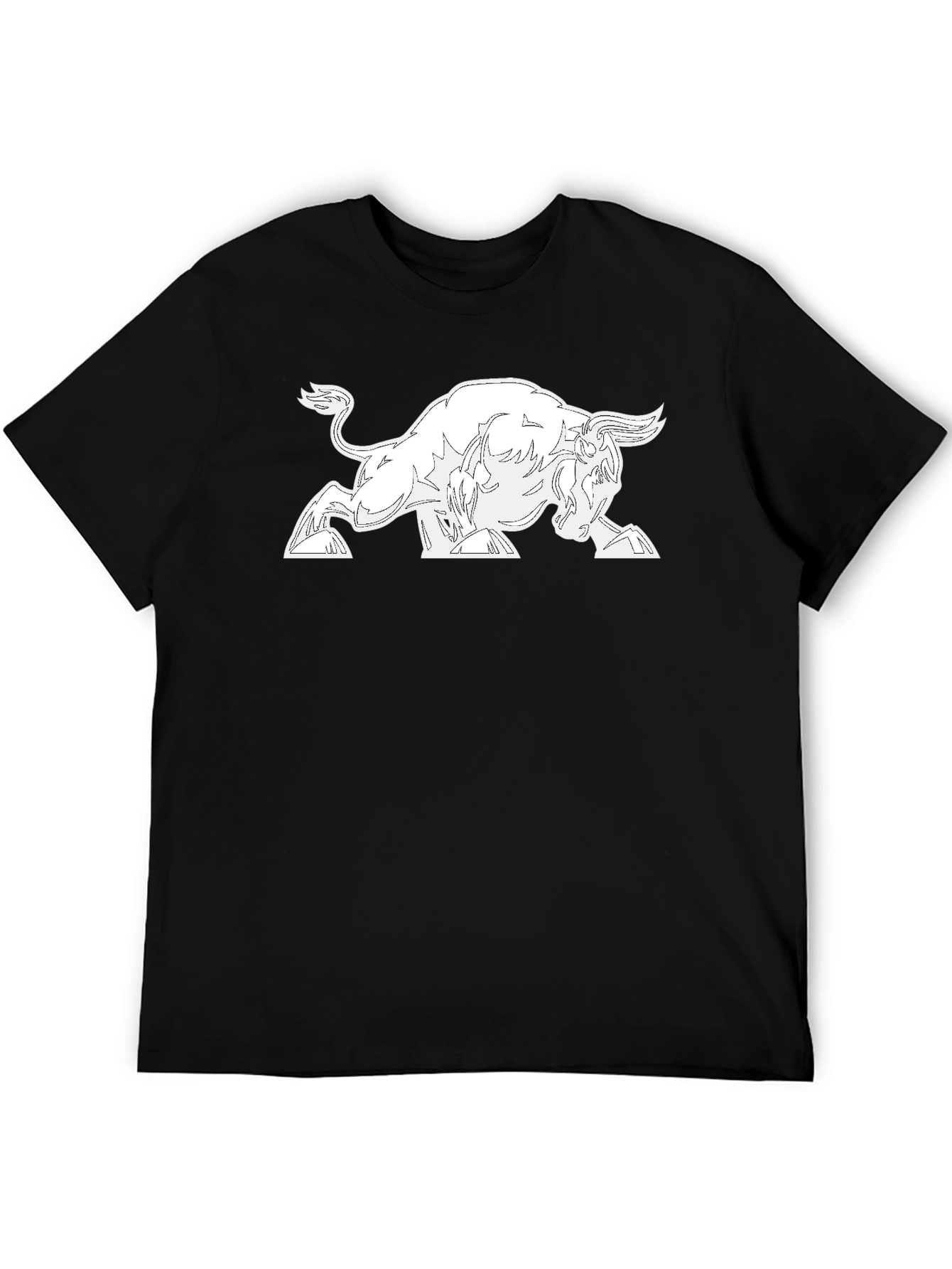 Black Graphic Tee - Bull Design