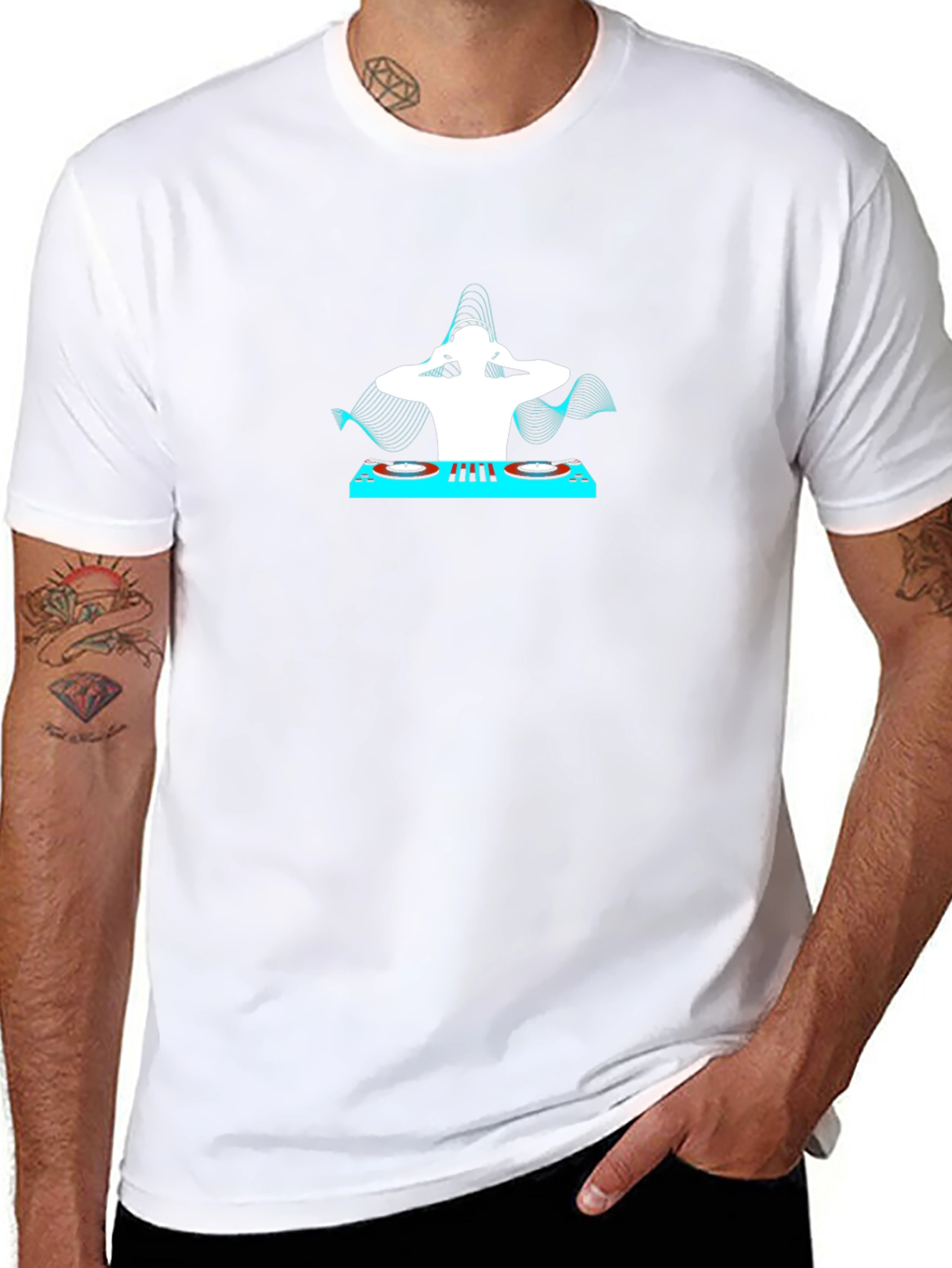 DJ Graphic Print T-Shirt - Cool Black Tee