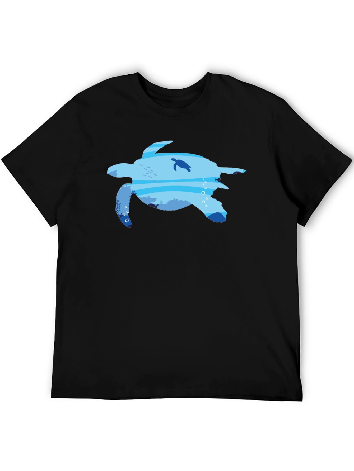 Sea Turtle Ocean Graphic Black T-Shirt