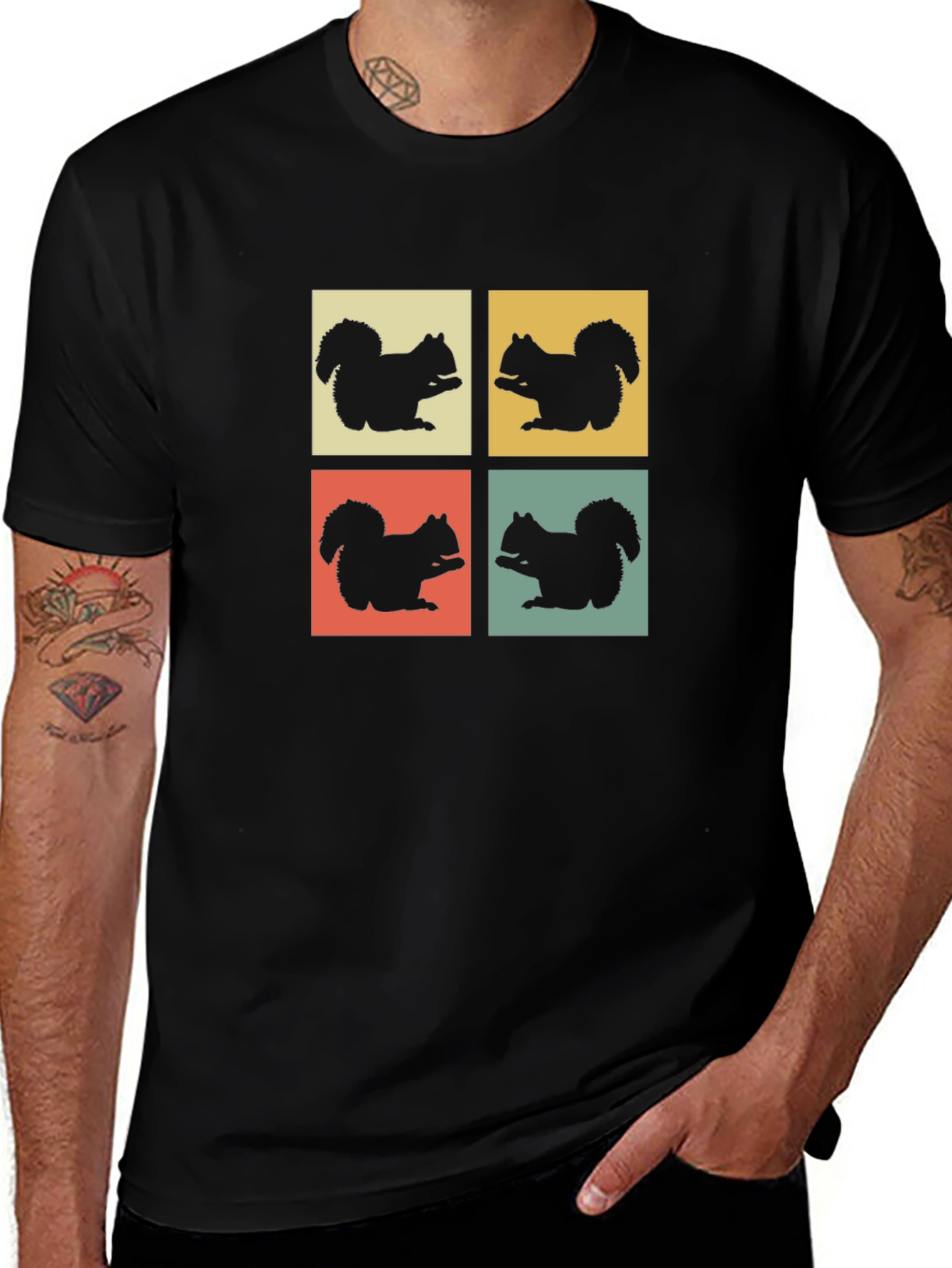Retro Squirrel Pop Art Graphic Tee