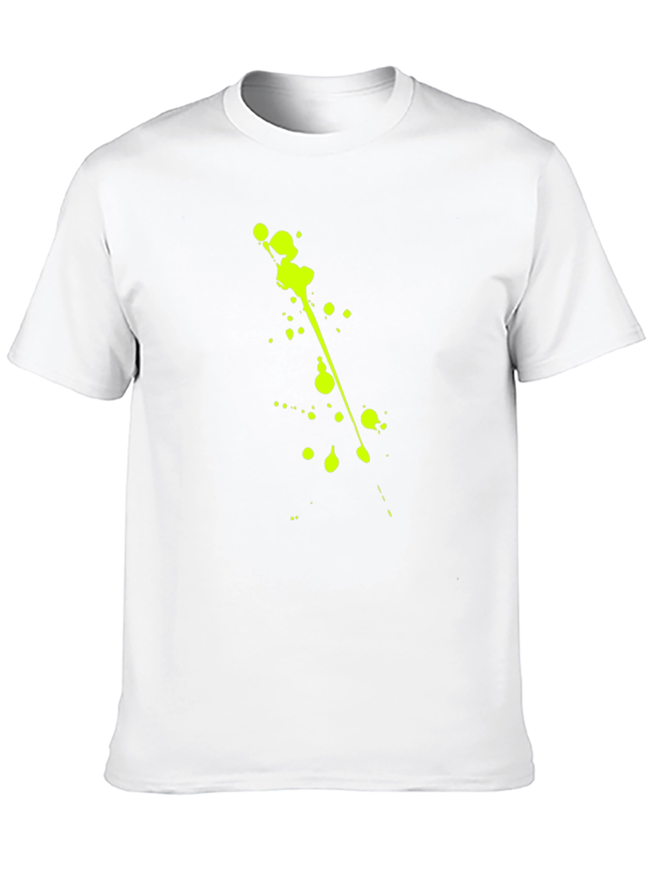 Black Tee with Neon Green Splatter Design