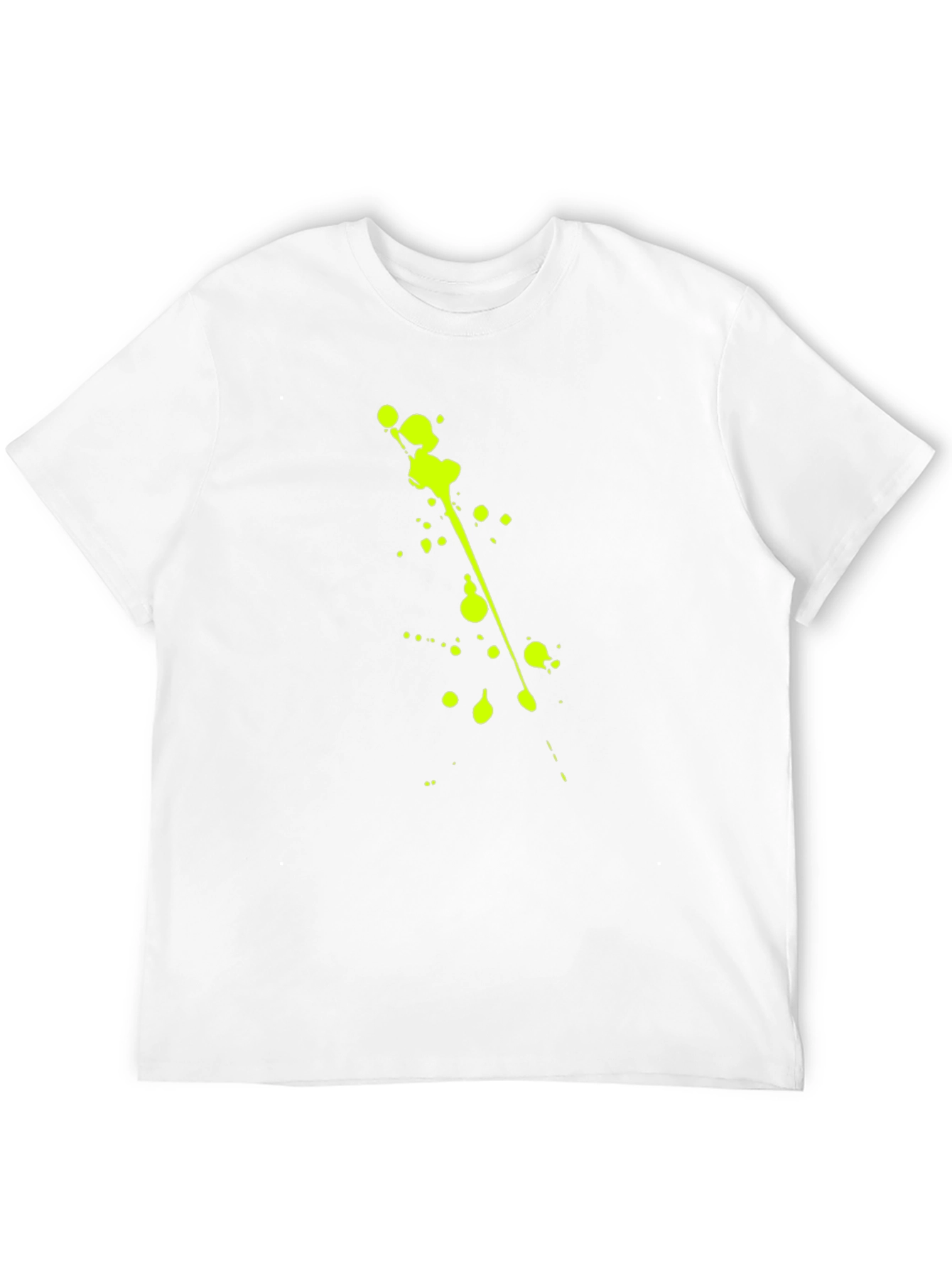 Black Tee with Neon Green Splatter Design