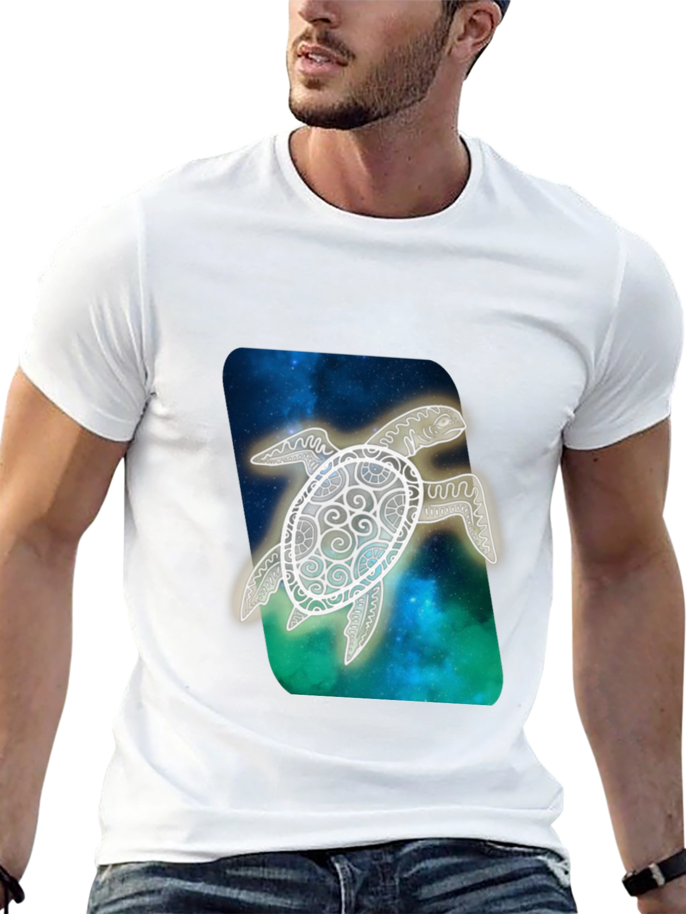 Sea Turtle Graphic Print Black T-Shirt