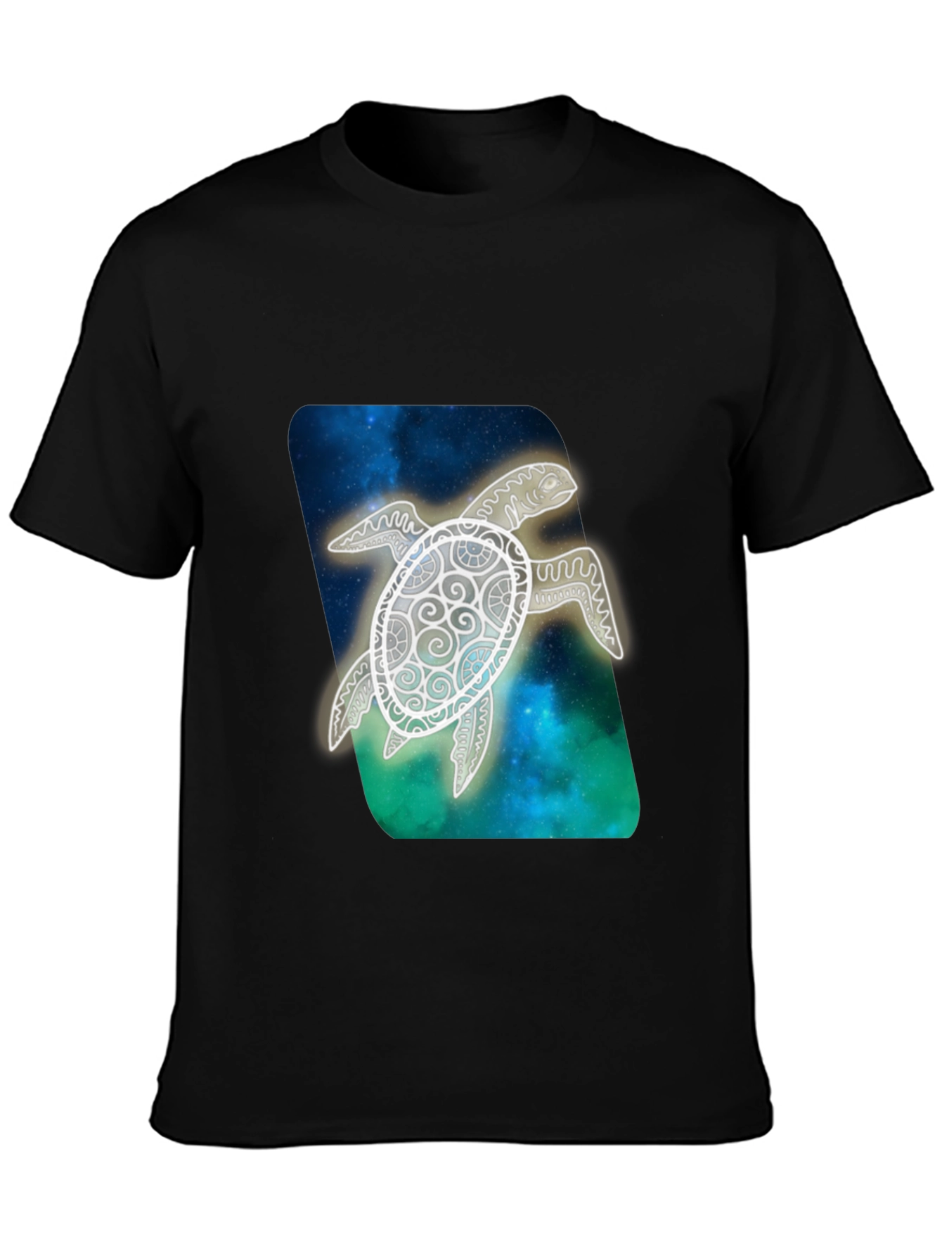 Sea Turtle Graphic Print Black T-Shirt