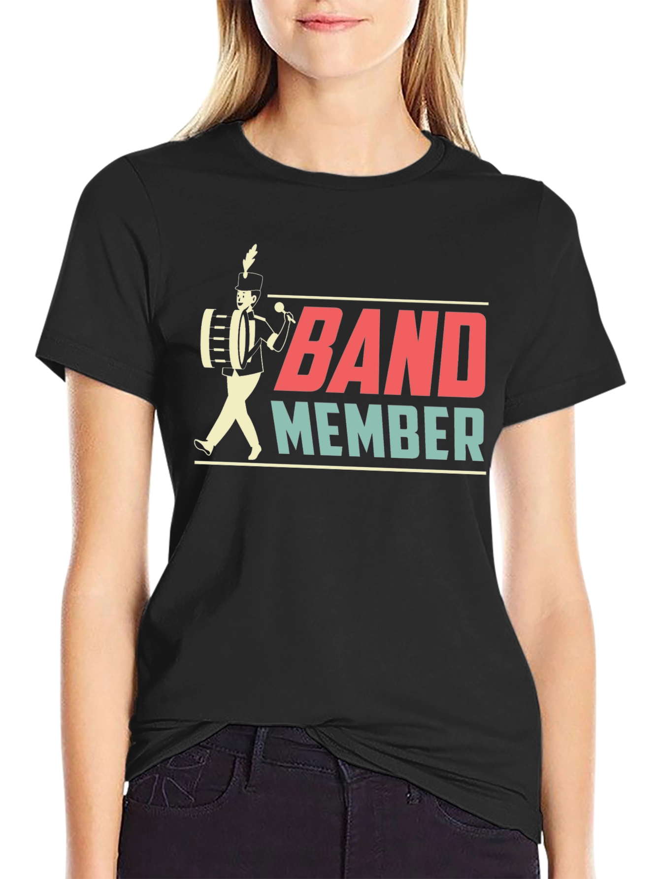 Band Member Graphic T-Shirt - Black Cotton Tee
