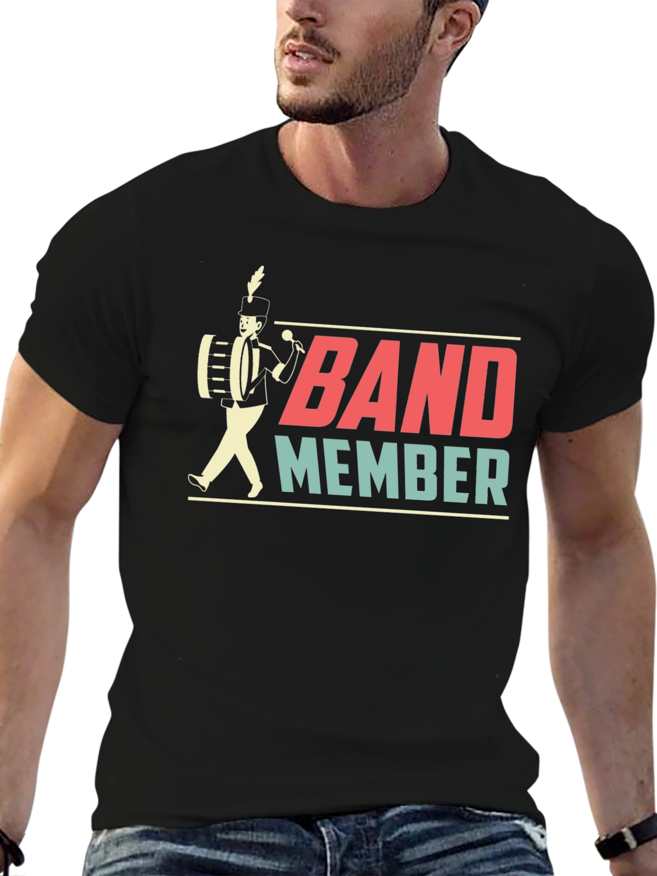 Band Member Graphic T-Shirt - Black Cotton Tee