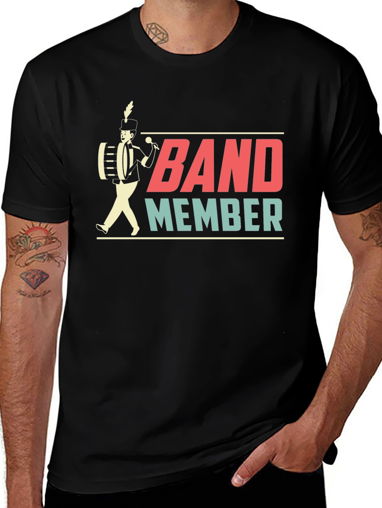 Band Member Graphic T-Shirt - Black Cotton Tee