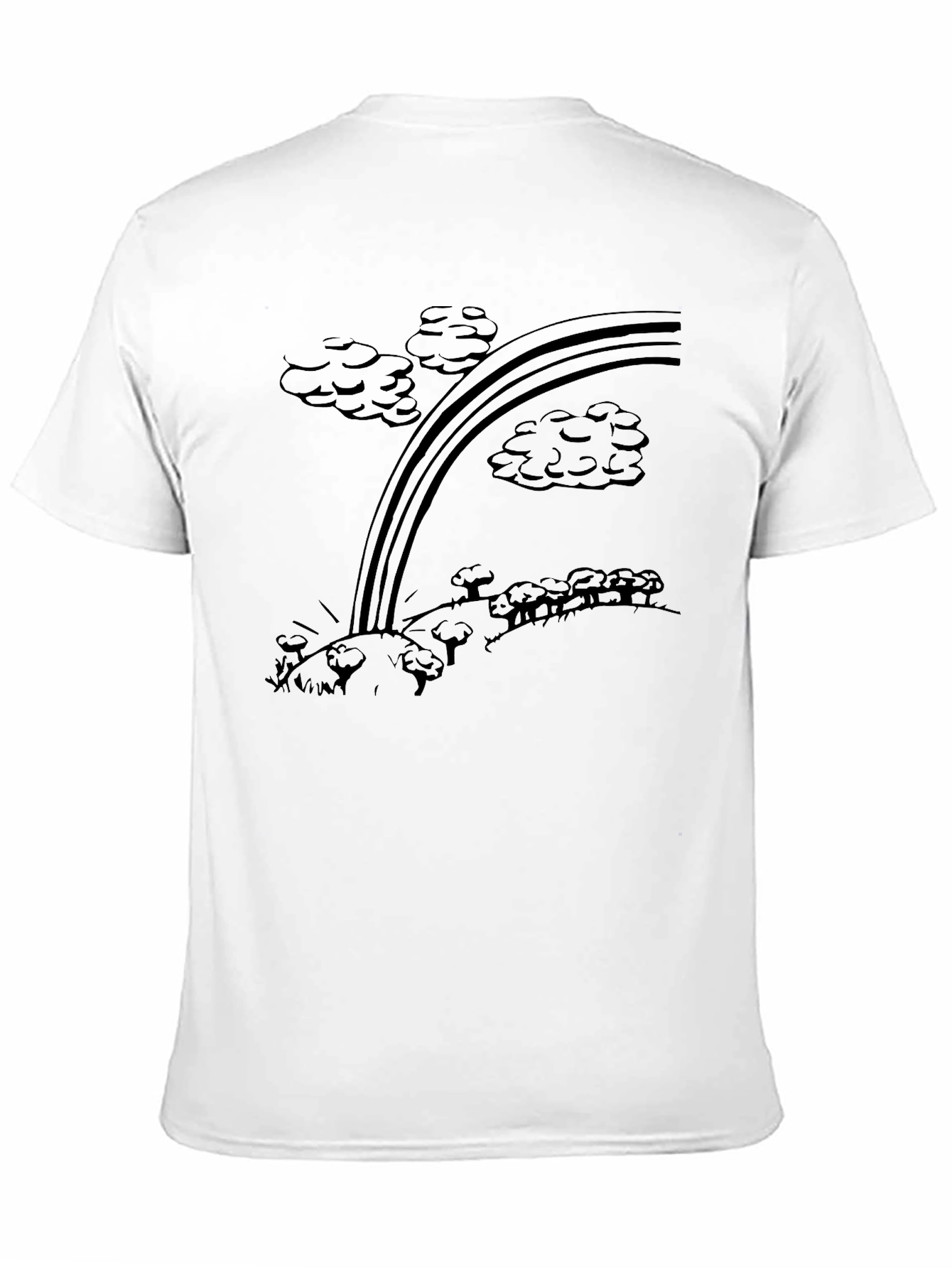 Cartoon Rainbow Graphic T-Shirt - Black
