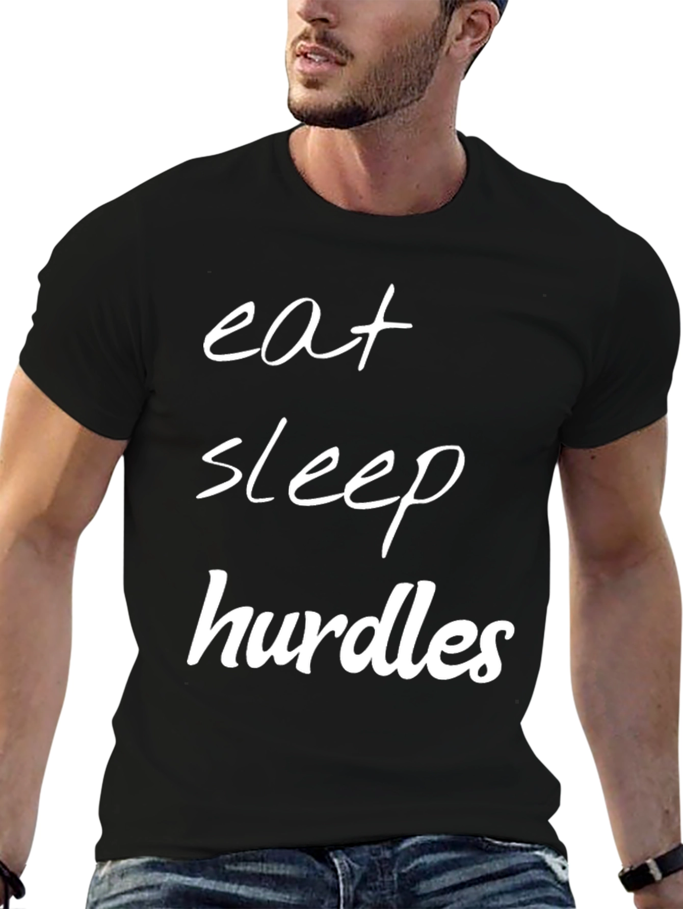 Eat Sleep Hurdles Black T-Shirt