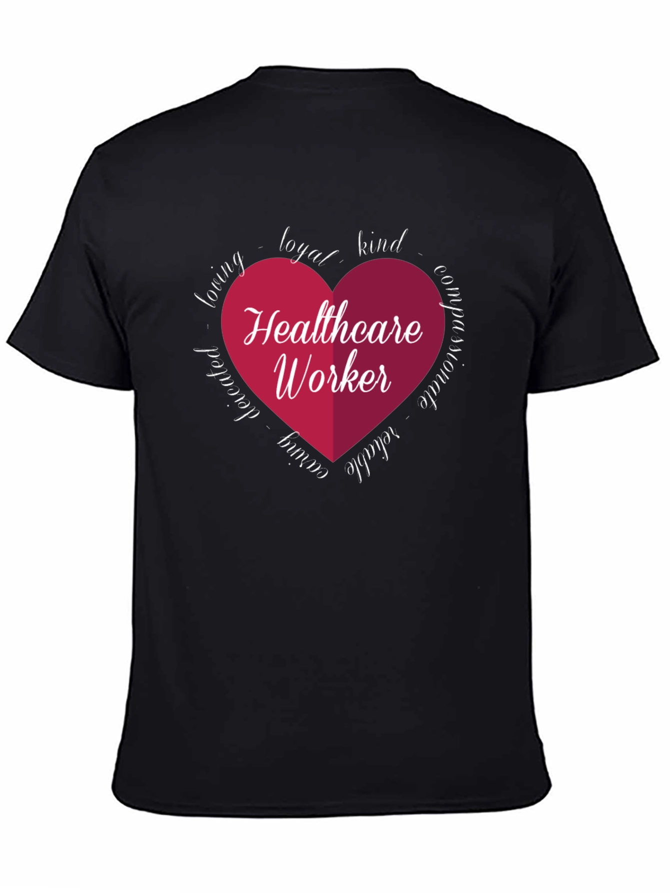 Healthcare Worker Heart Graphic Tee - Black