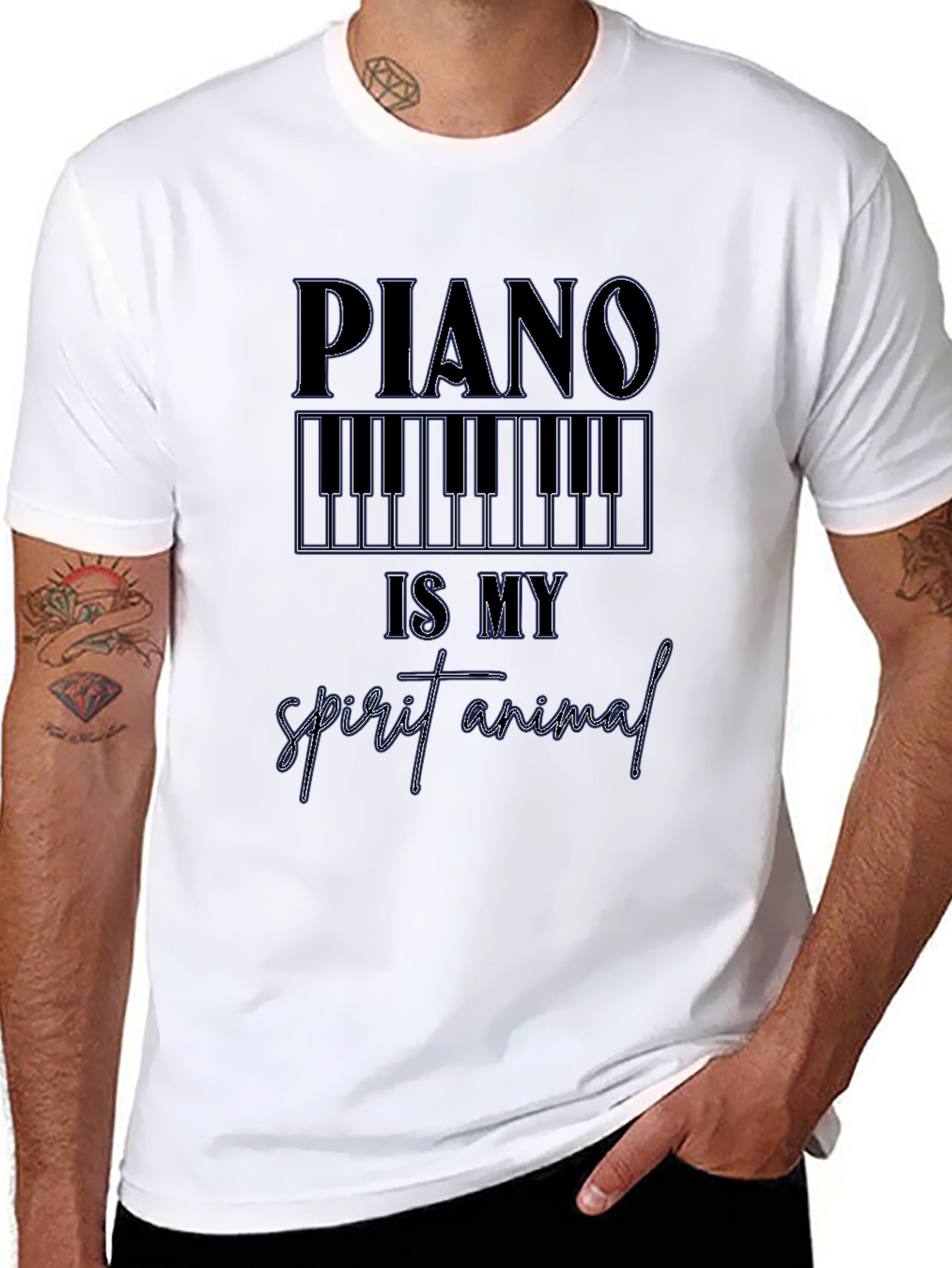 Piano is My Spirit Animal Graphic T-Shirt