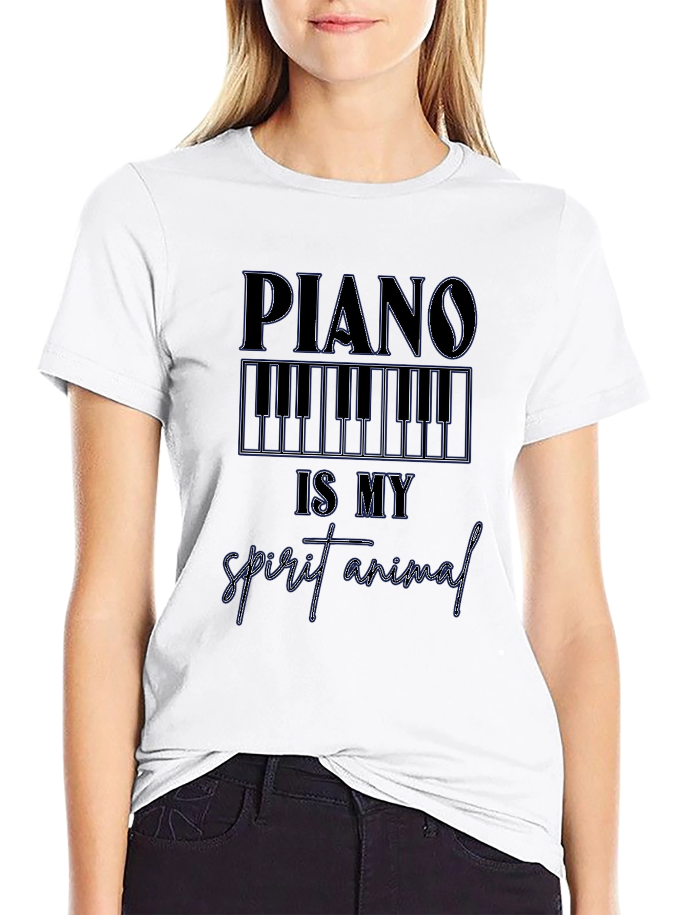Piano is My Spirit Animal Graphic T-Shirt
