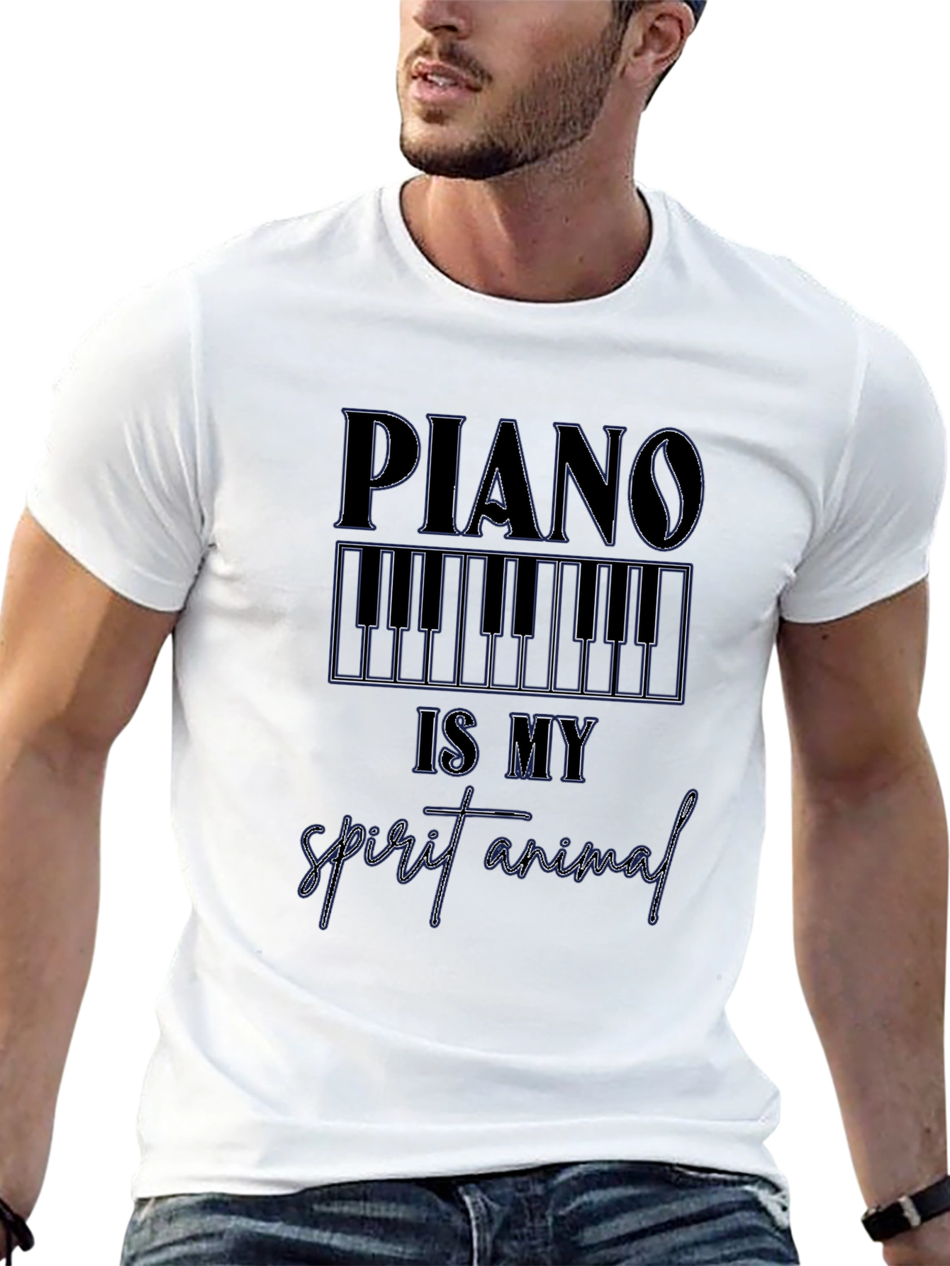 Piano is My Spirit Animal Graphic T-Shirt