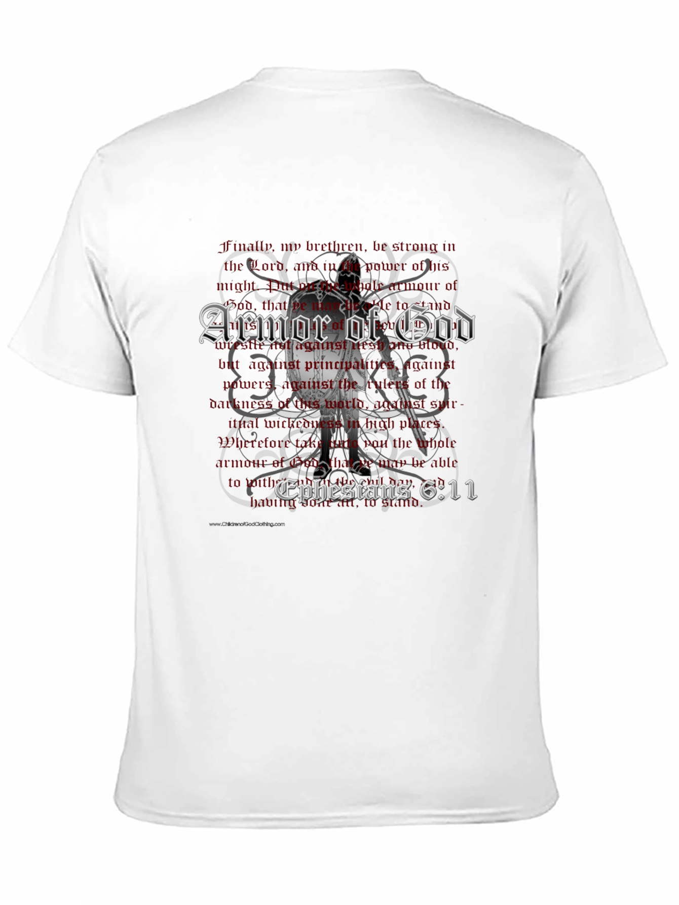 Armor of God Black T-Shirt - Ephesians 6:11