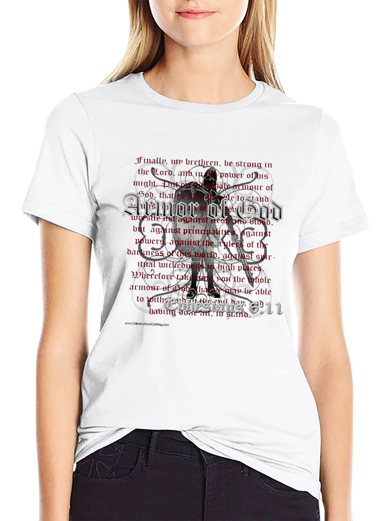 Armor of God Black T-Shirt - Ephesians 6:11