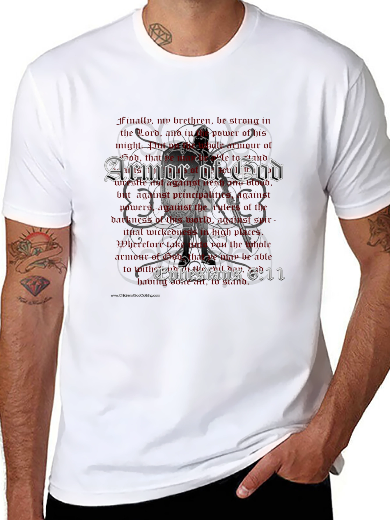 Armor of God Black T-Shirt - Ephesians 6:11