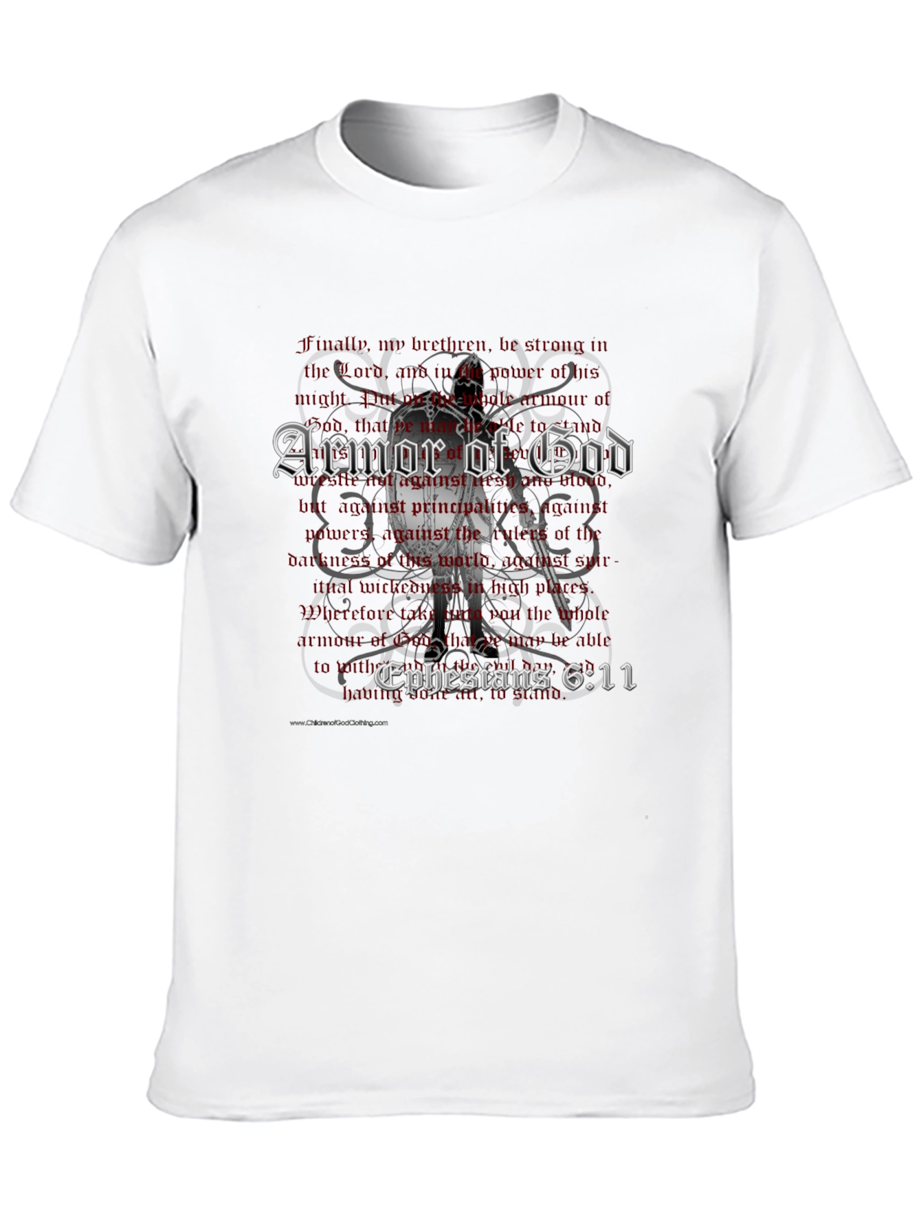Armor of God Black T-Shirt - Ephesians 6:11