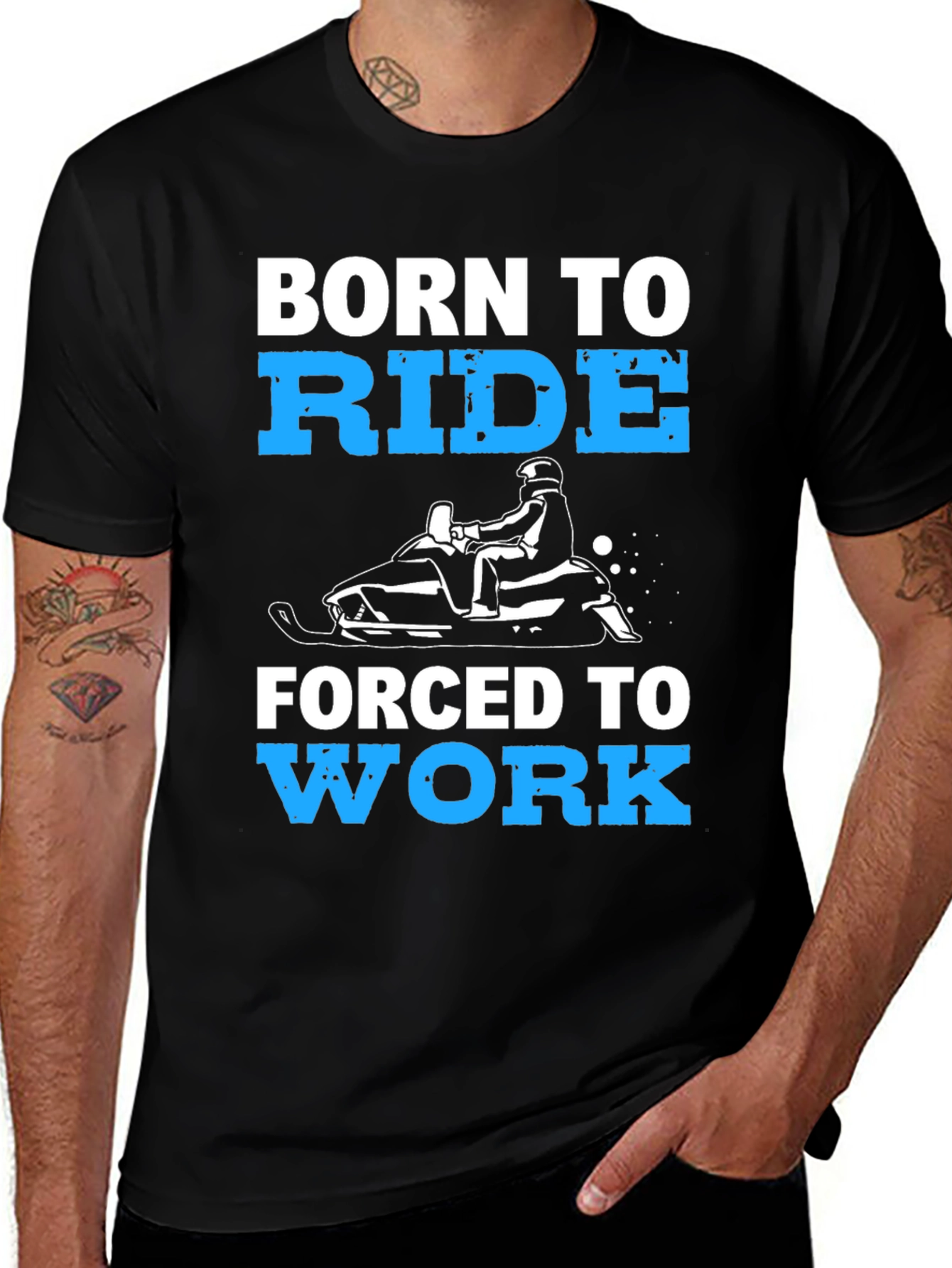 Born to Ride - Snowmobile Graphic T-Shirt
