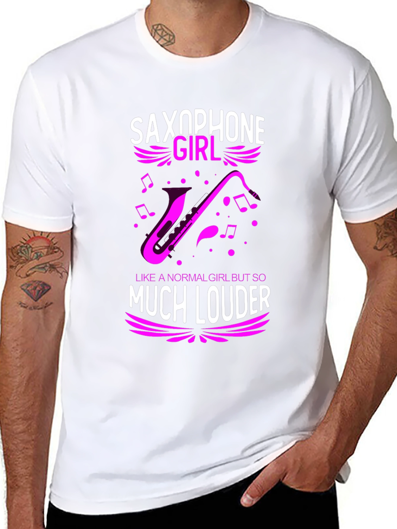 Saxophone Girl Loud Music T-Shirt