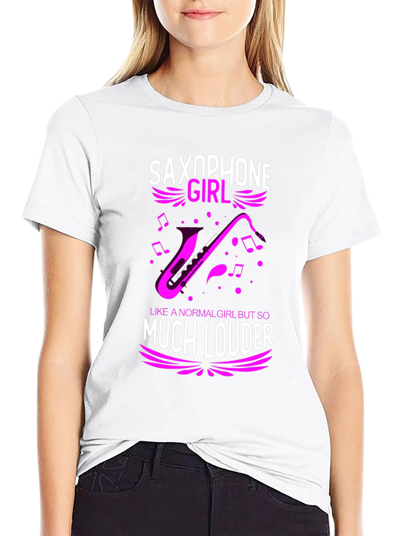 Saxophone Girl Loud Music T-Shirt